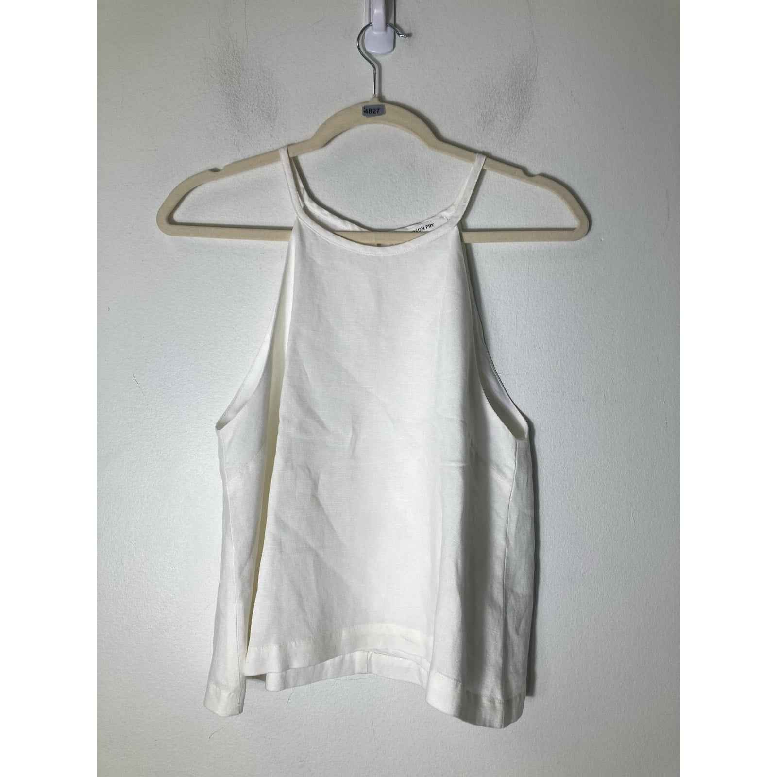 Emerson Fry White Linen Halter Neck Tank Sz S