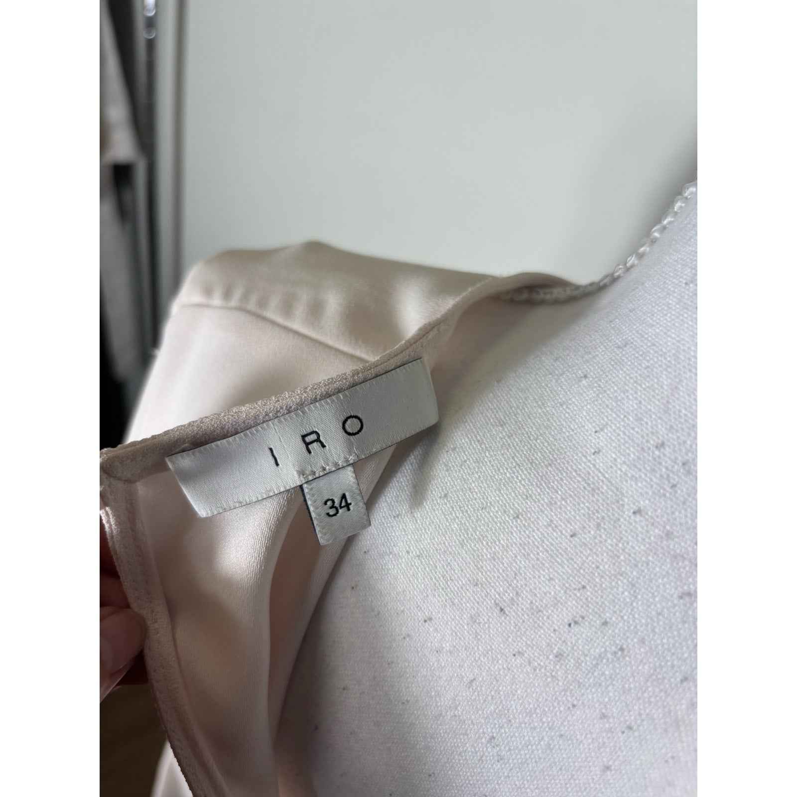 IRO Cream Asymmetrical Long sleeve Shirt Sz 34