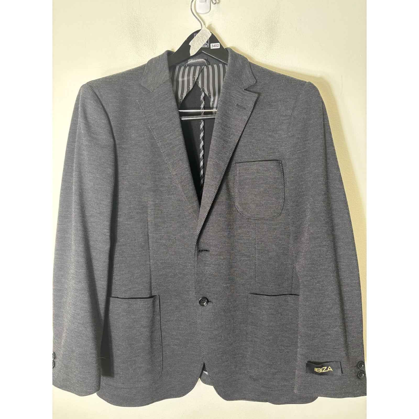 Ibiza Charcoal Gray Long Sleeve Wool Jacket Sz 40R