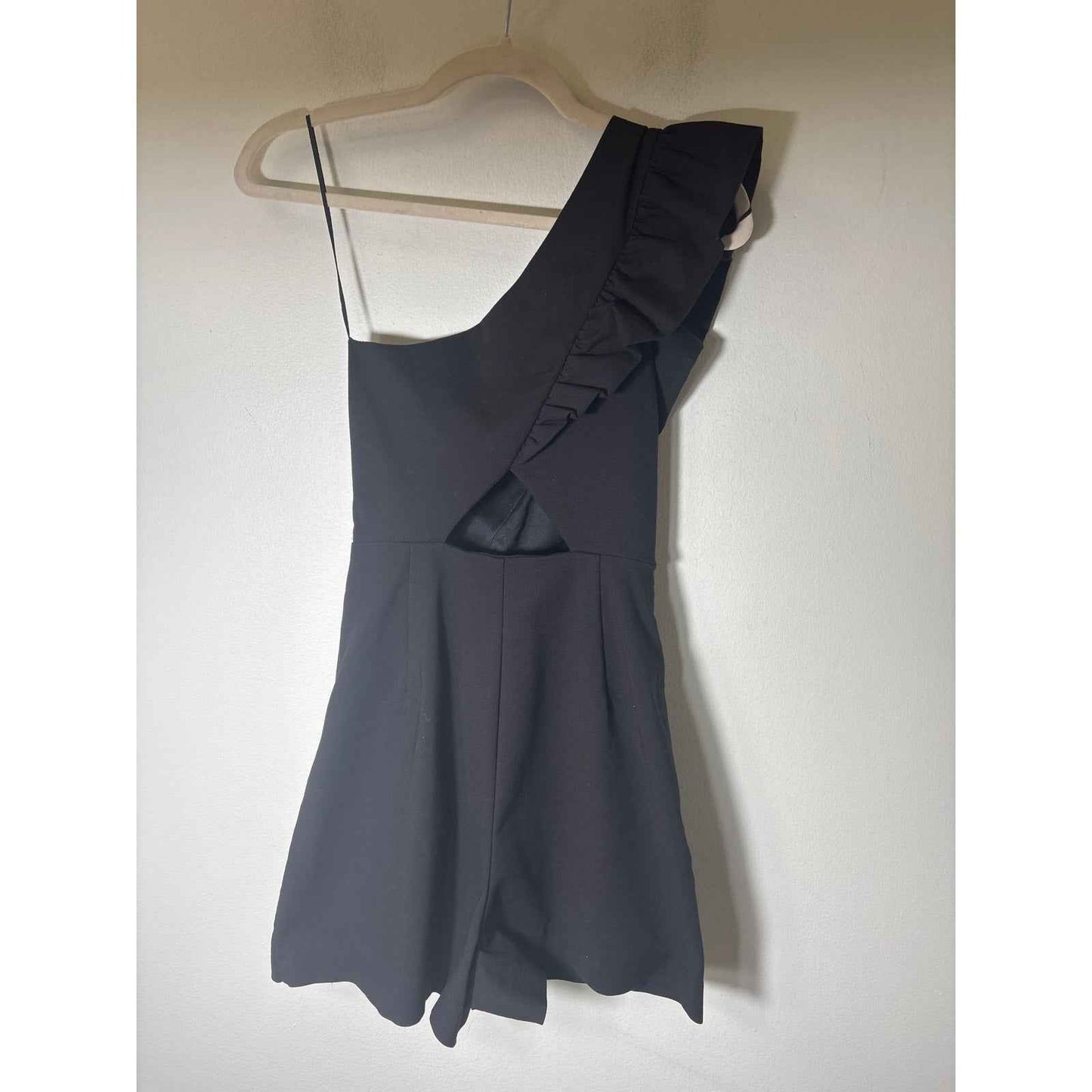 Zara Black One Shoulder Ruffle Mini Sz XS