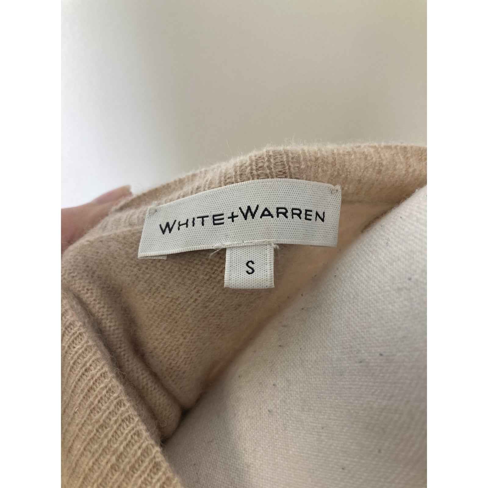 White + Warren 100% Cashmere Tan Sweater Sz S