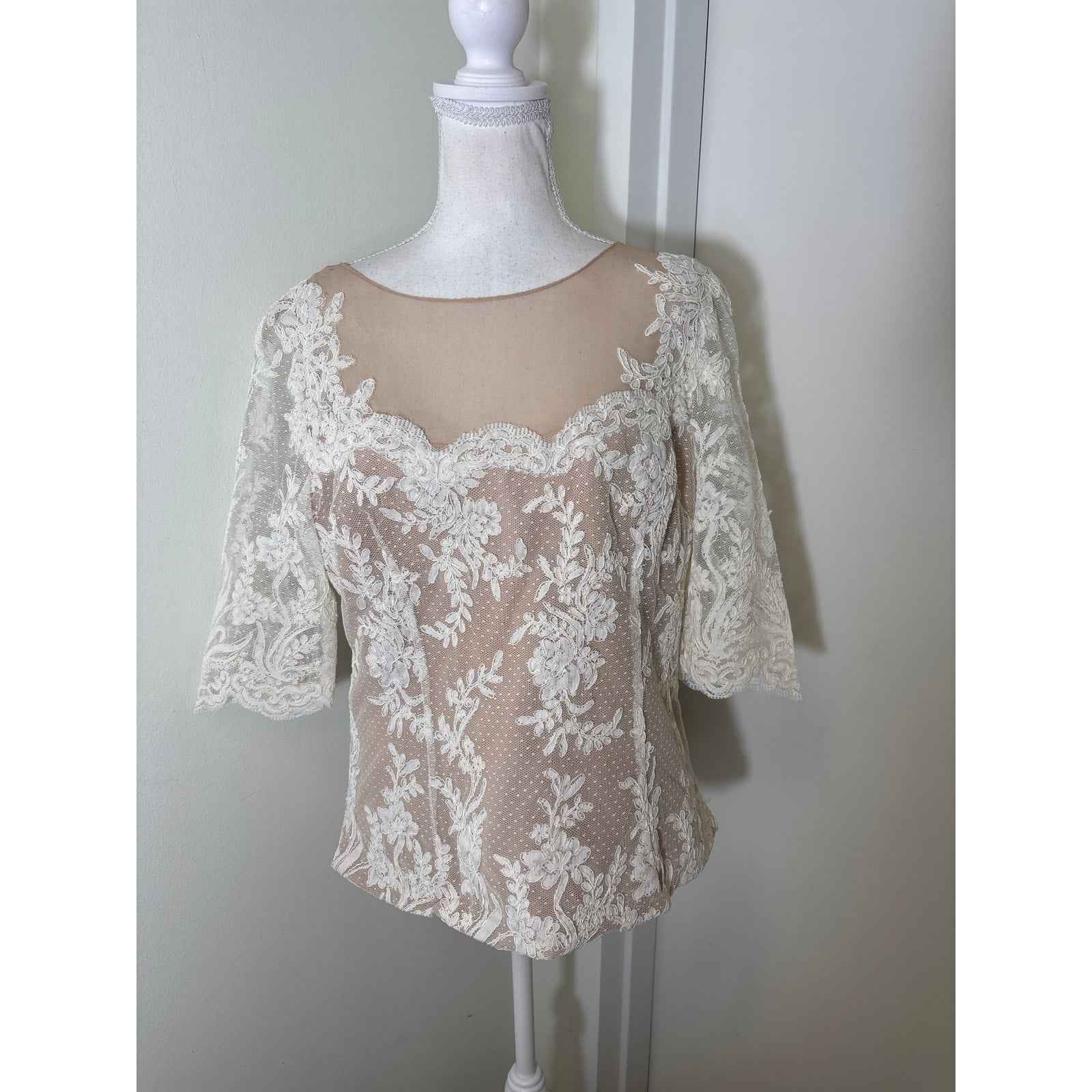 Rickey Freeman Terry Jon Champagne 2 Piece Floor Length Ball Skirt Sz 16