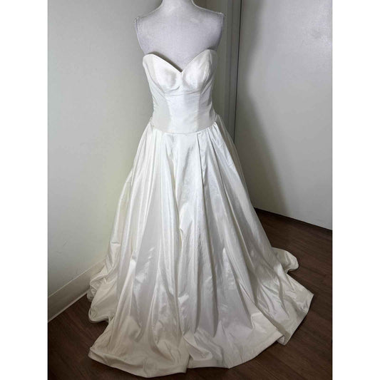 Diane's Formal Affair Antique White Strapless Satin Gown Sz 4