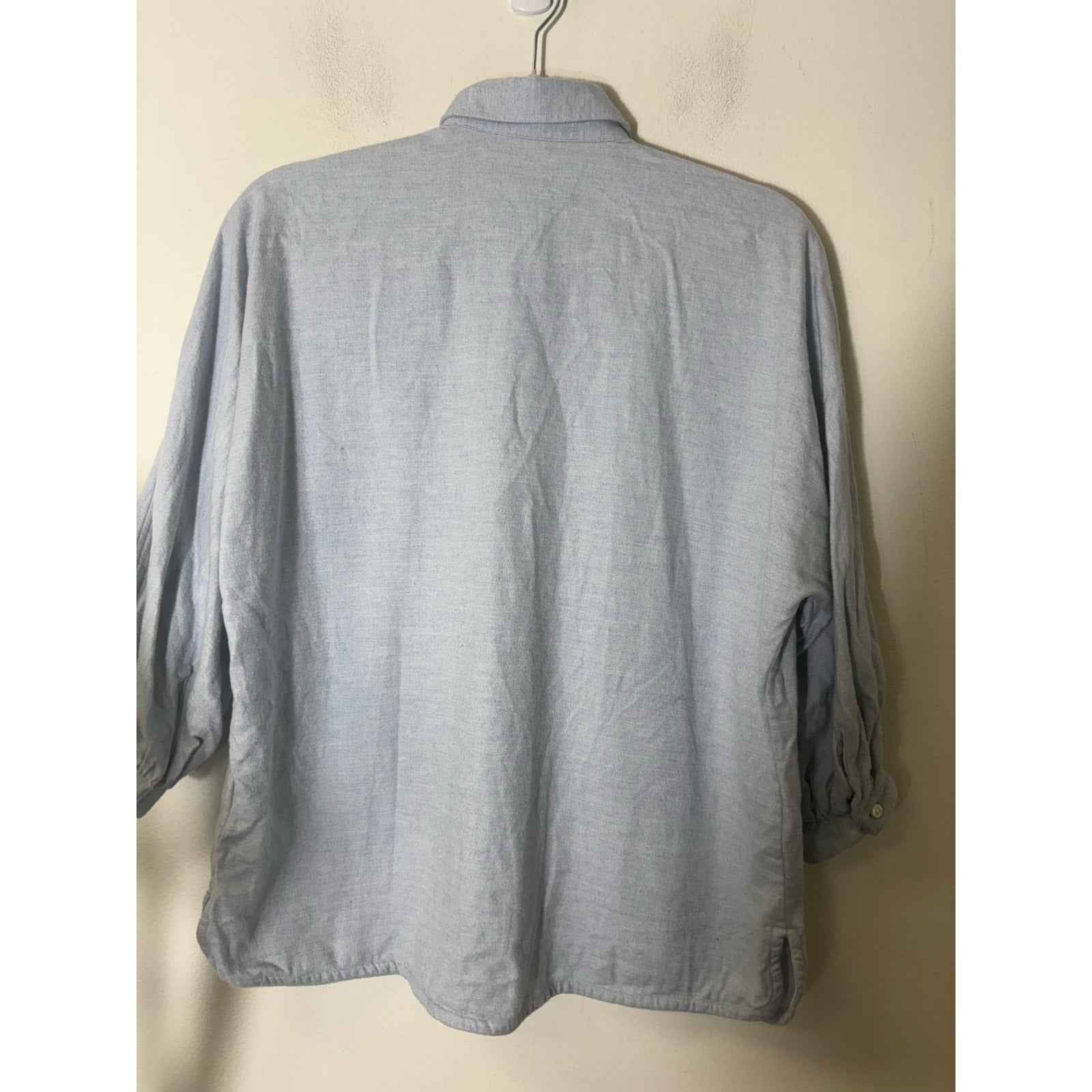 Ann Mashburn Light Blue Flannell Button Up Sz XS