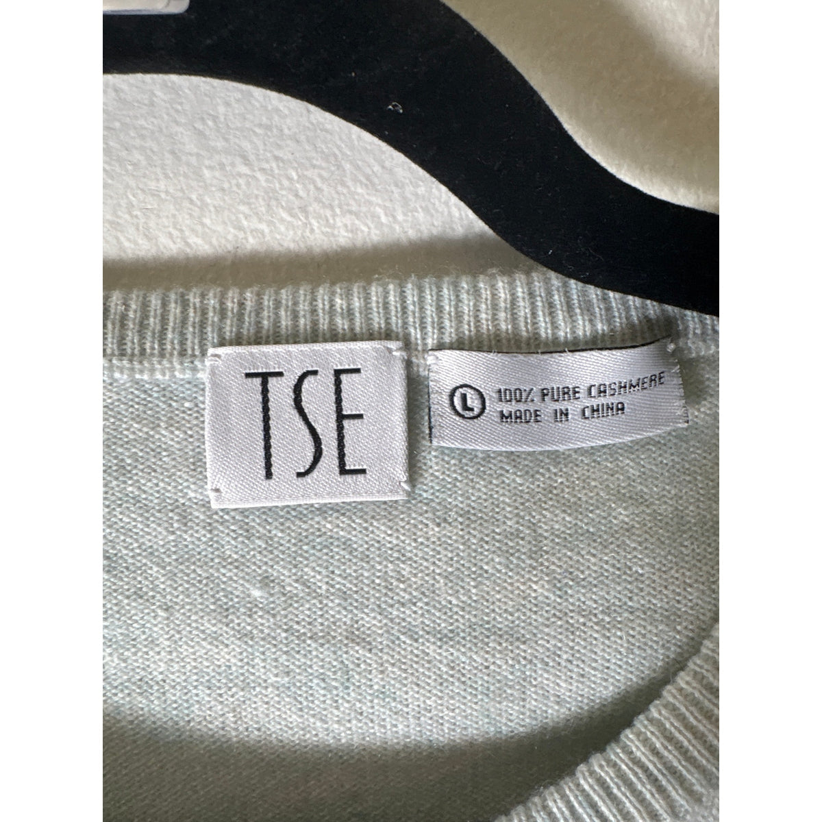 TSE Pale Mint Green Short Sleeve Short Sleeve Cashmere Sweater Sz L