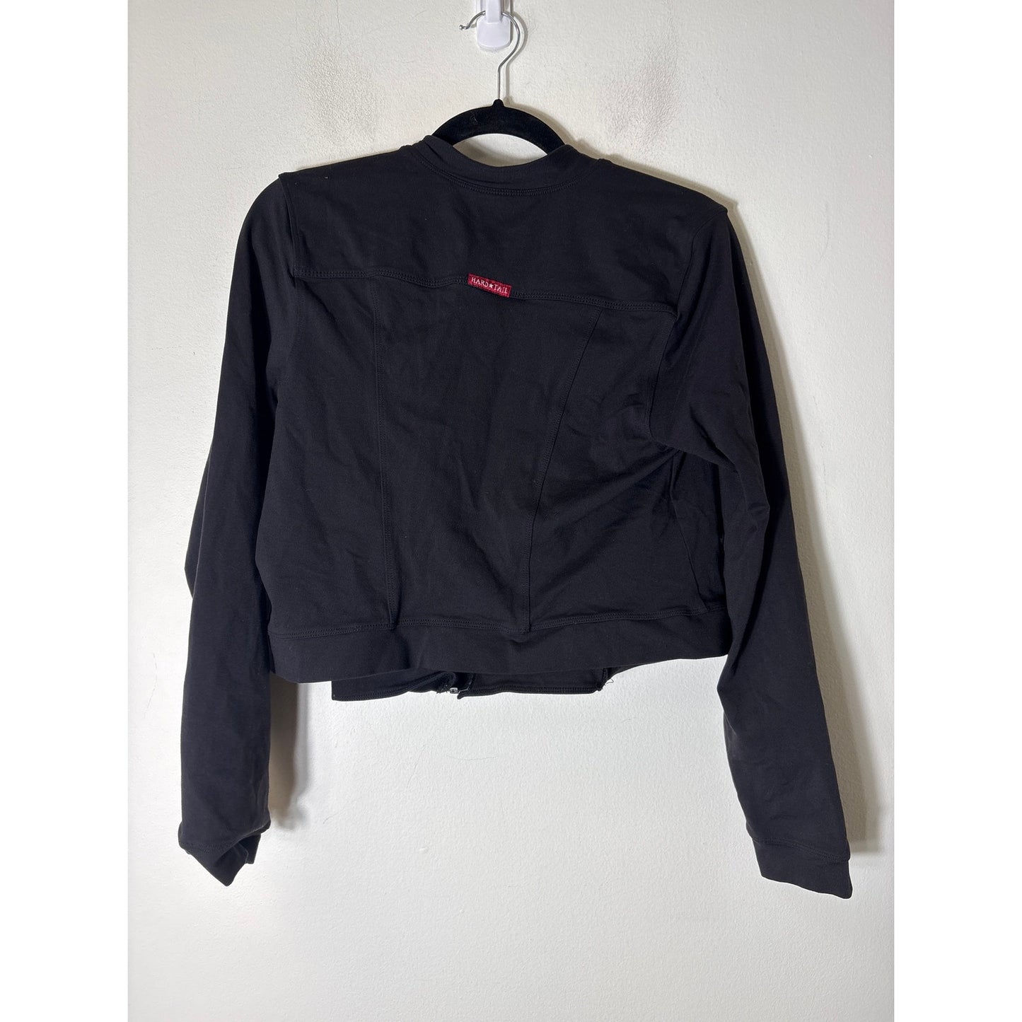 Hard Tail Forever Black Cropped Zip Up Jacket Sz L