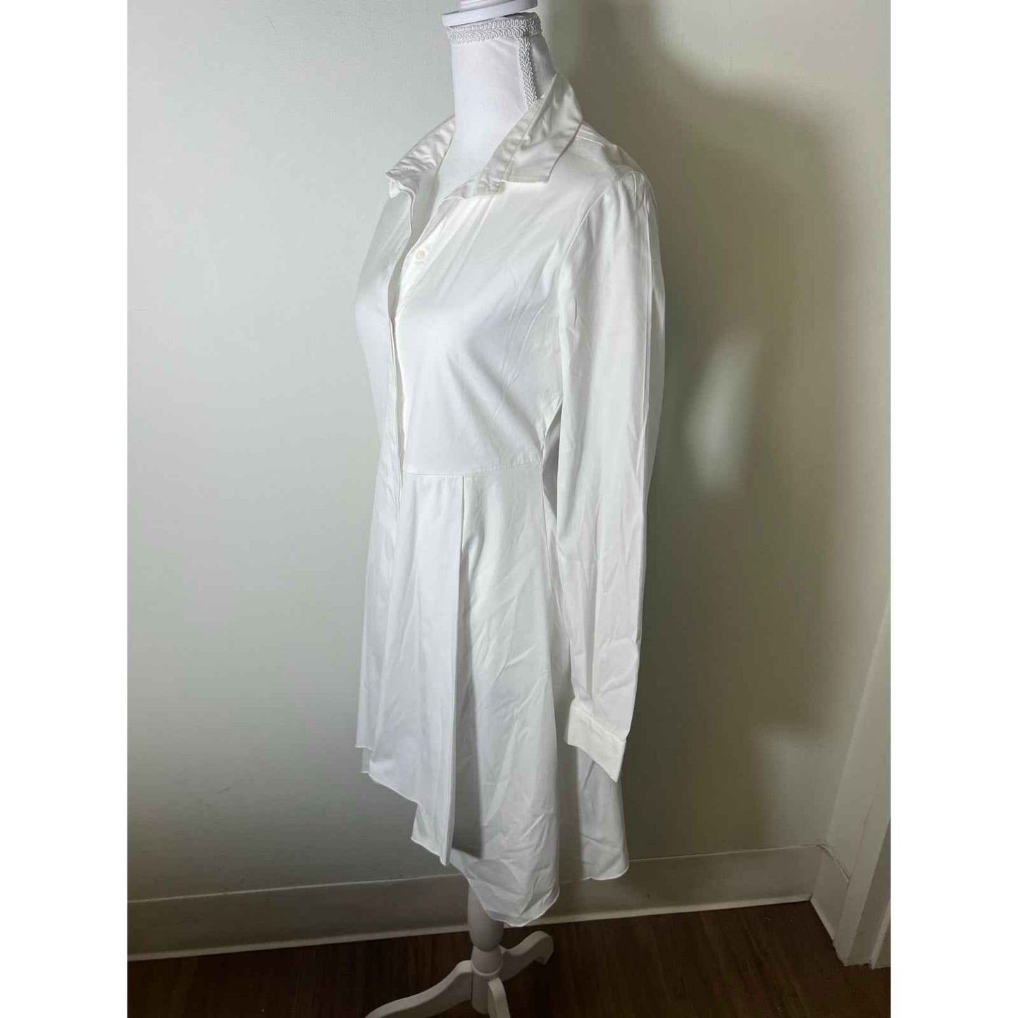 Fabiana Filippi Crisp White Long Sleeve Shirt Dress Sz S