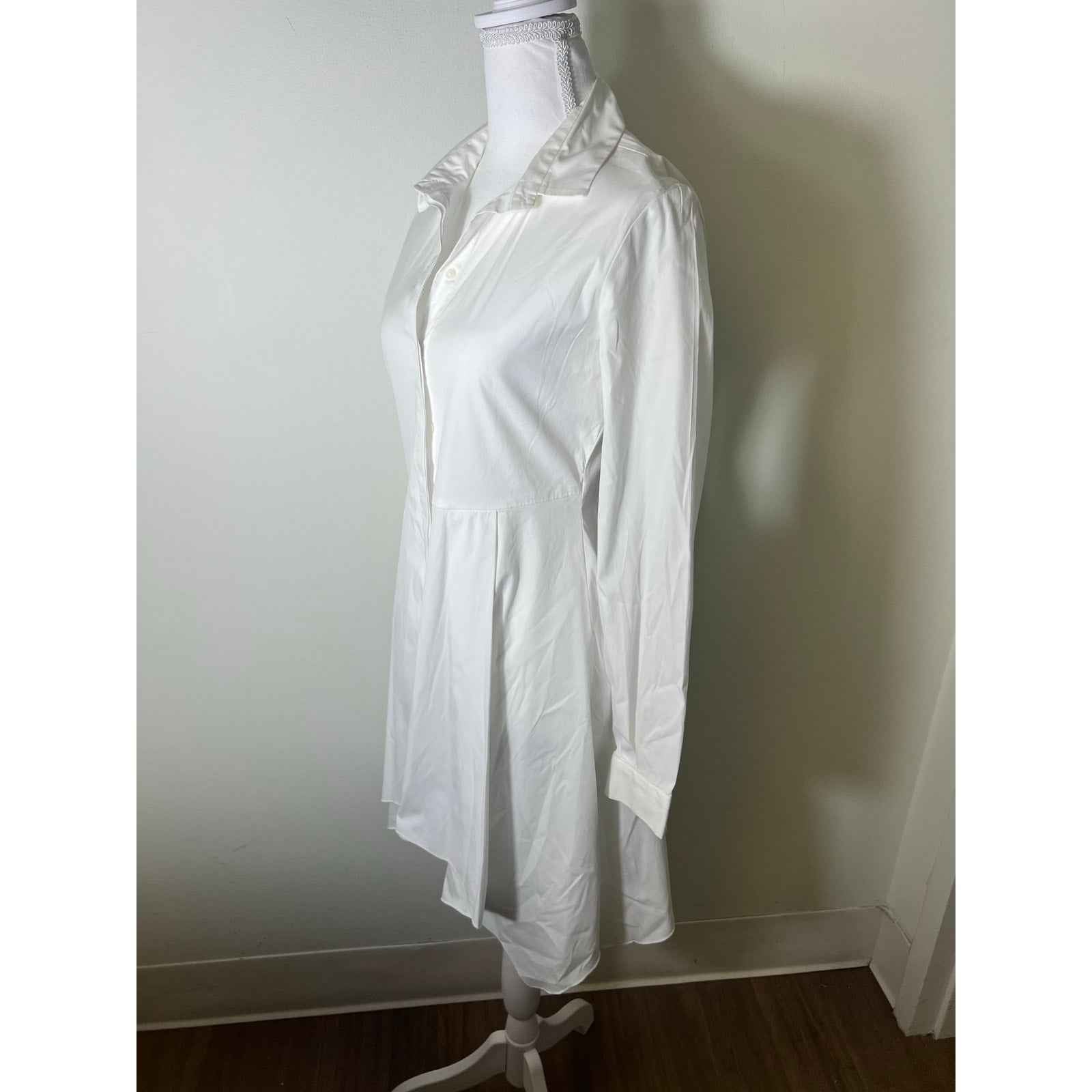 Fabiana Filippi Crisp White Long Sleeve Shirt Dress Sz S