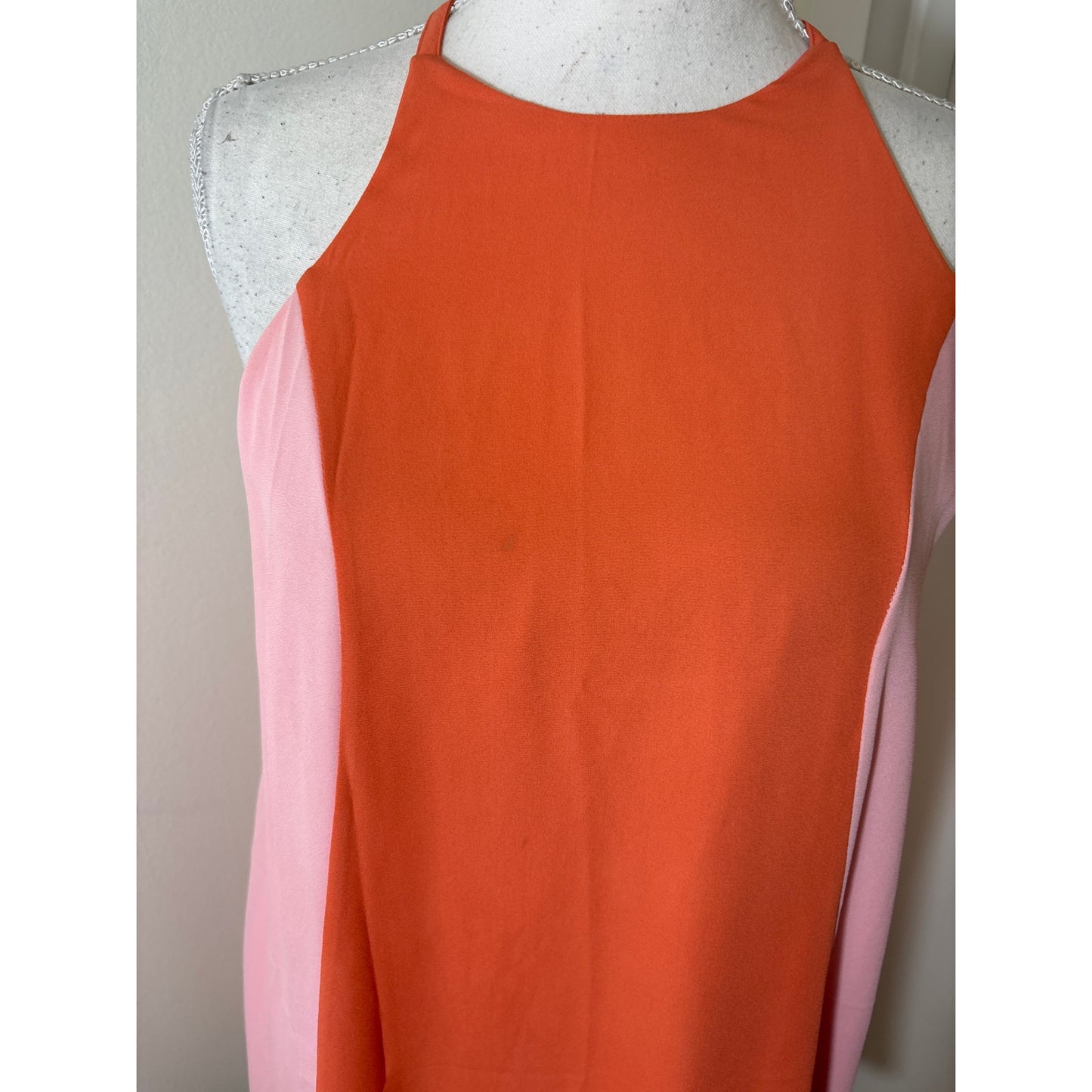 Crosby Orange and Pink Halter Neck Mini Dress sz XS