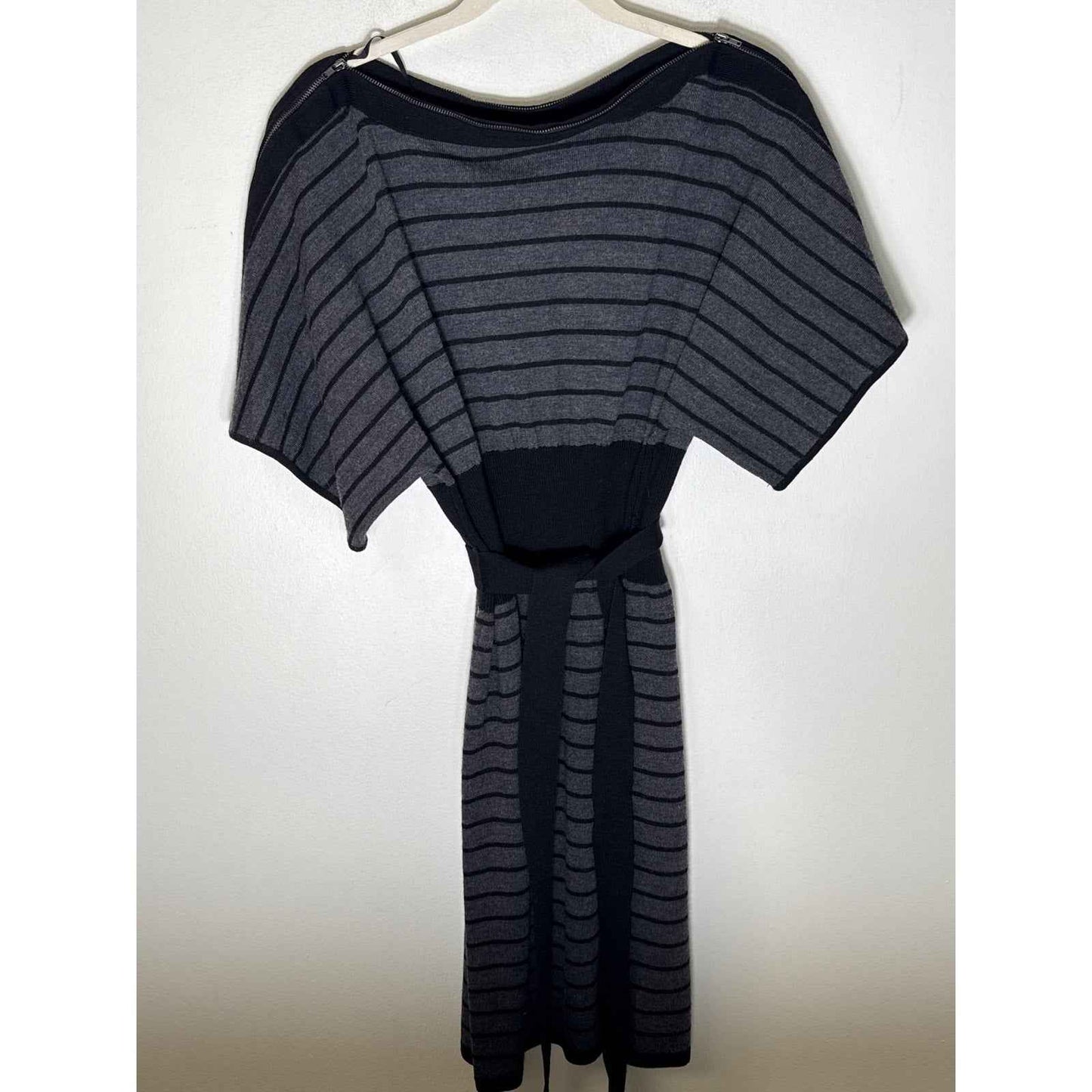 Laundry Black Gray Knit Short Sleeve Knee Length Knit Dress Sz L