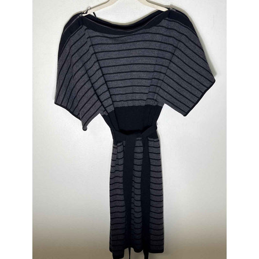 Laundry Black Gray Knit Short Sleeve Knee Length Knit Dress Sz L