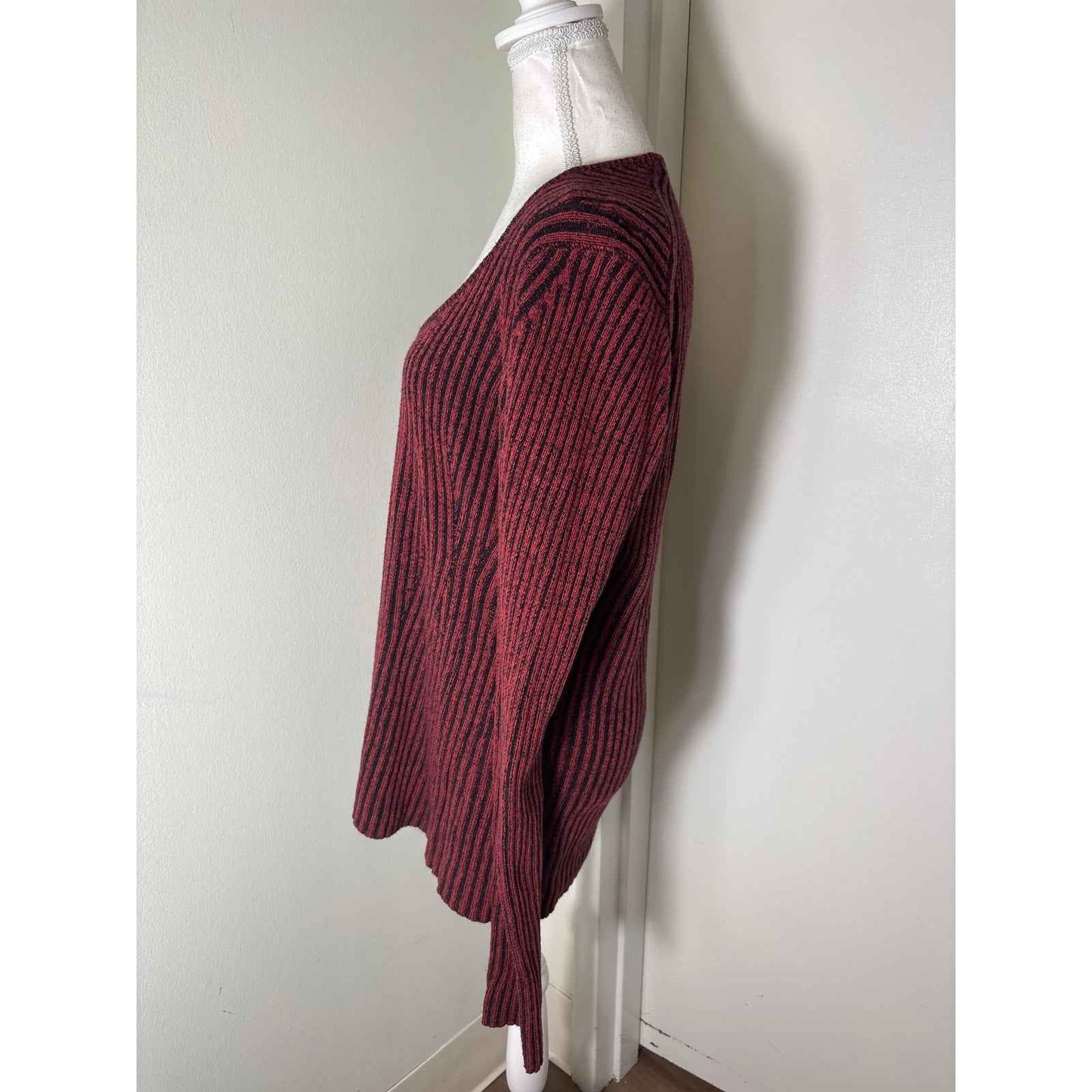 Proenza Schouler Black and Red Scoop Neck Sweater Sz XL