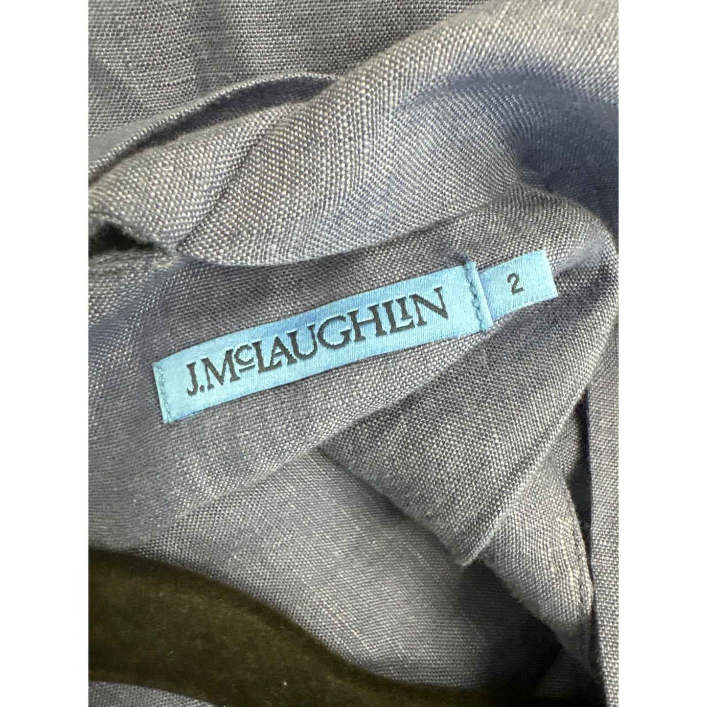 J. McLaughlin Blue Linen Sleeveless Maxi Dress Sz 2