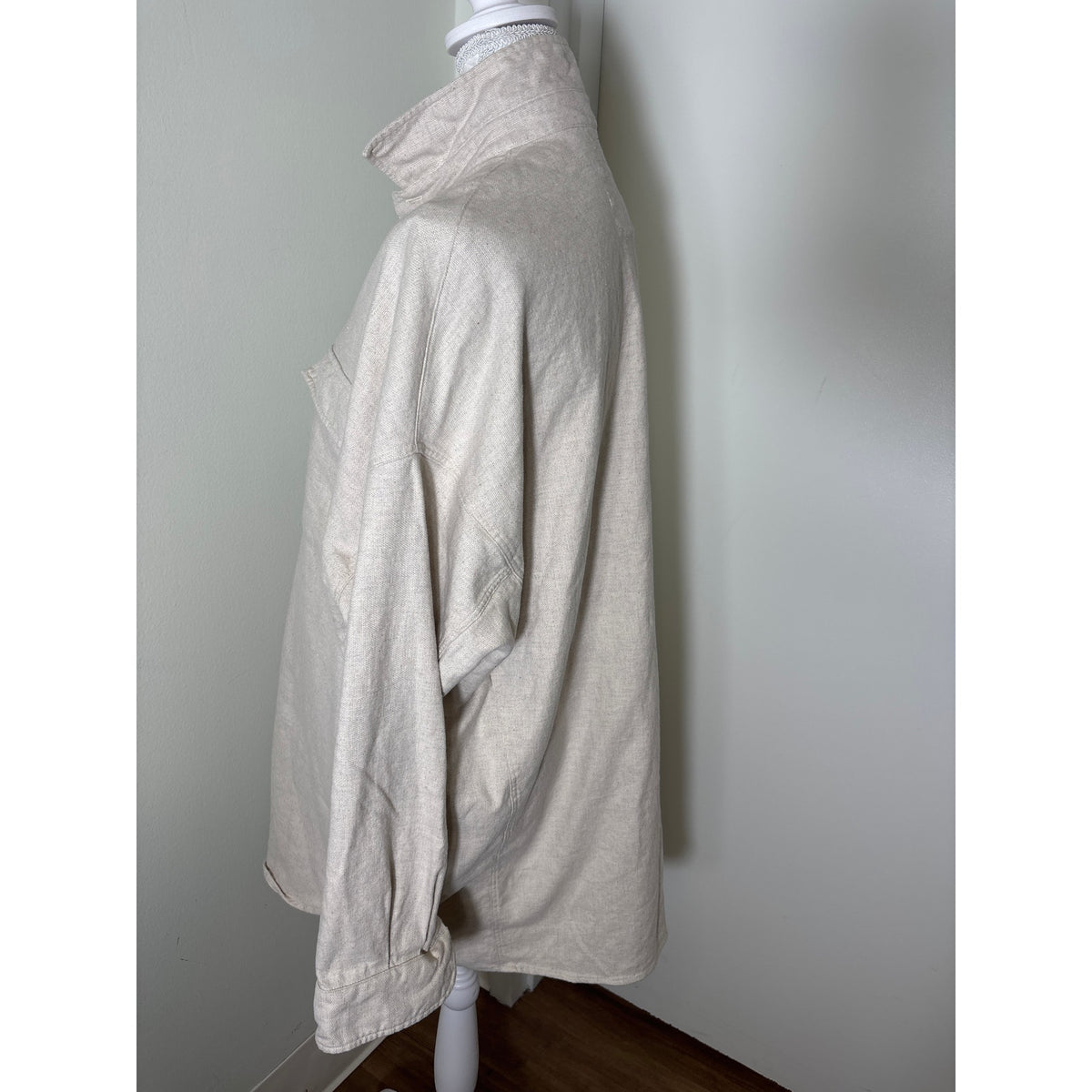 Frank & Eileen Khaki Heavy Linen Cotton Button Up Shirt Sz M/L