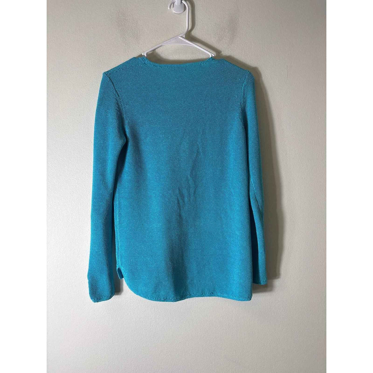 J. McLaughlin Teal Blue Long Sleeve V-Neck Sweater Sz XS
