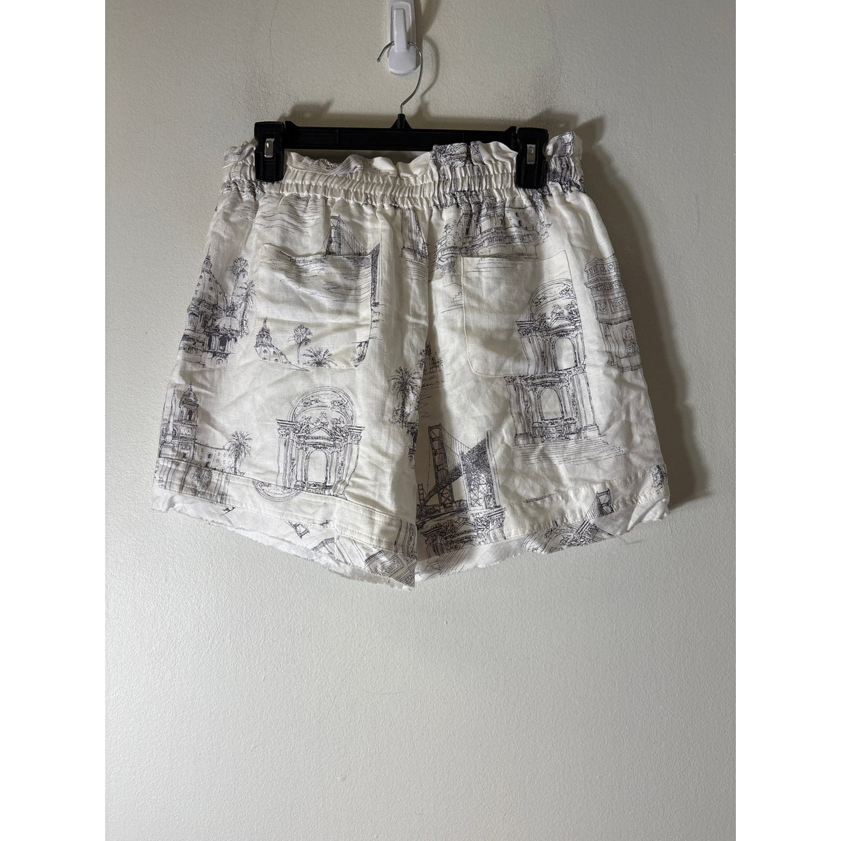 NWT Fate Coastal Print Linen Blend Shorts Sz L