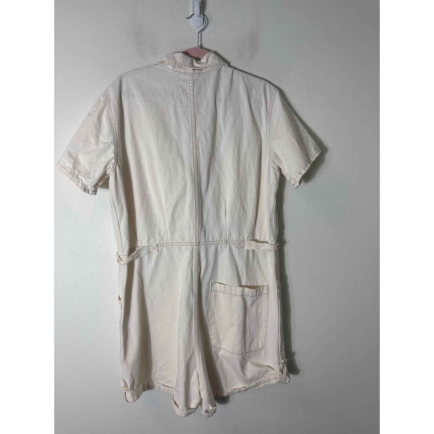 New Pistola Cream Stitched Romper Sz L