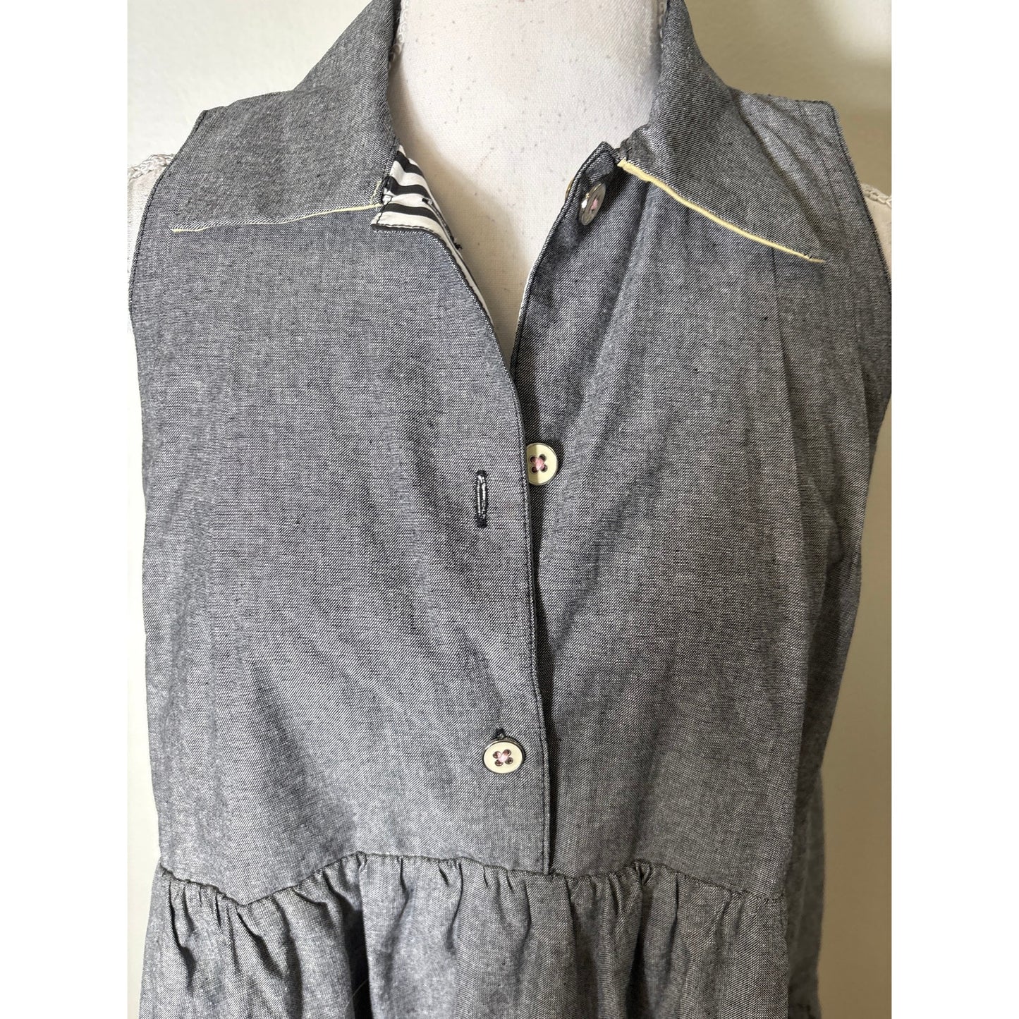 NWT Buru Maisonette Reversible Tiered Mini Dress Sz XS