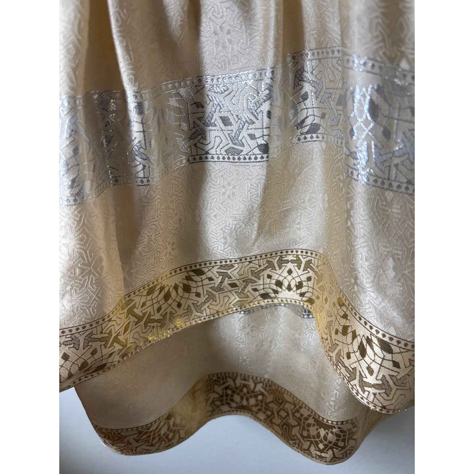 Rachel Zoe Silk Metallic Jacquard Boho Tunic Dress 6