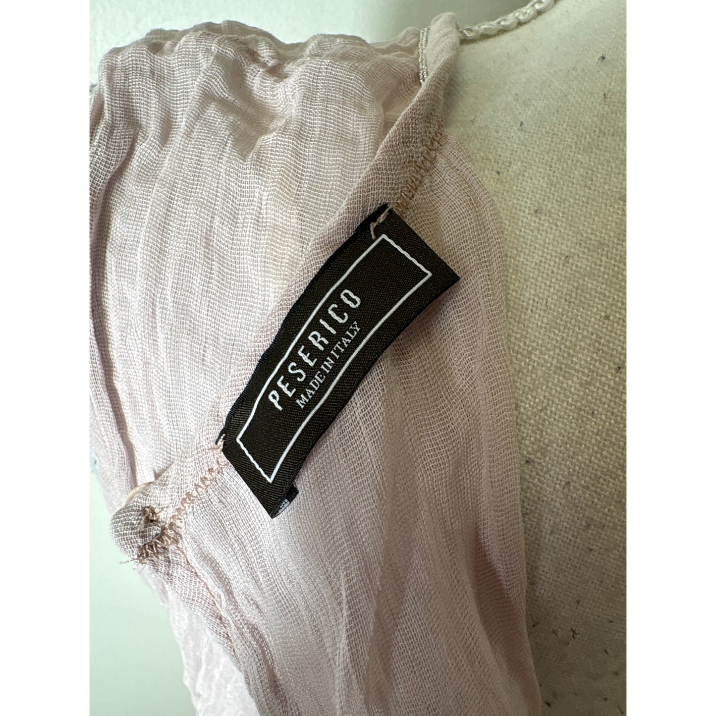 Peserico Pale Blush Gauzy Layered Maxi Dress Sz 6 (42)