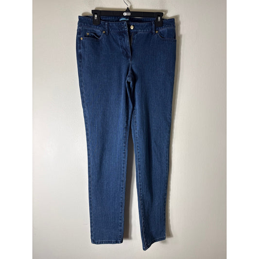 J. McLaughlin Dark Wash Tapered Leg Jeans Sz 8