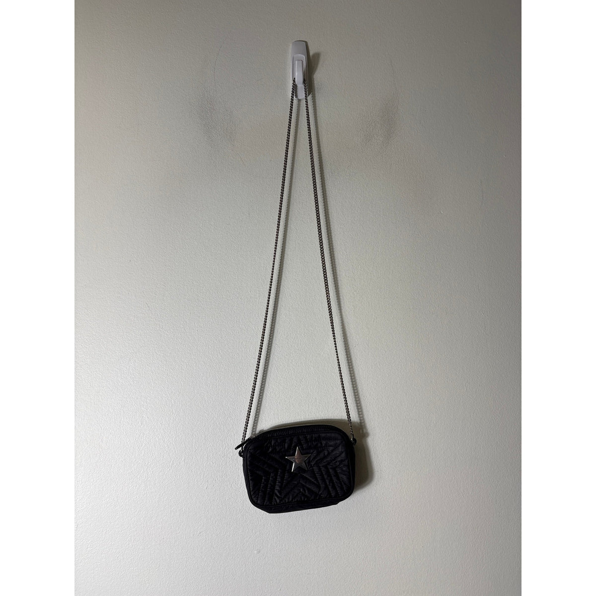 Stella McCartney Black With Silver Star Crossbody Purse Sz 6.5"x4"