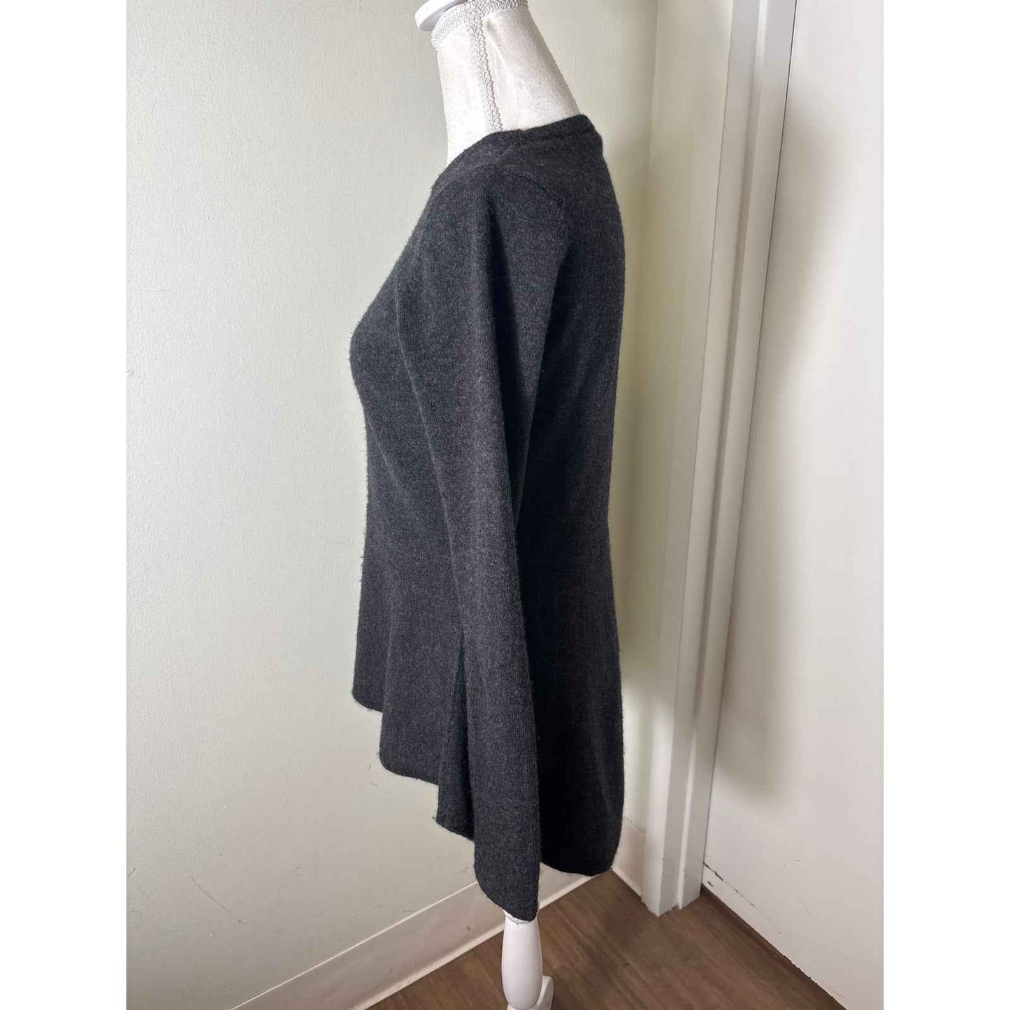Autumn Cashmere Gray High Low Peplem Sweater Sz S