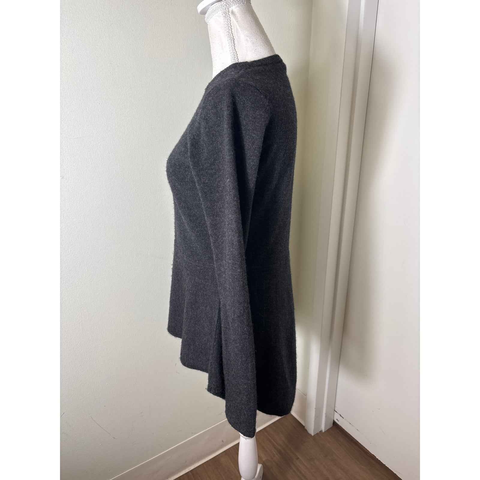 Autumn Cashmere Gray High Low Peplem Sweater Sz S