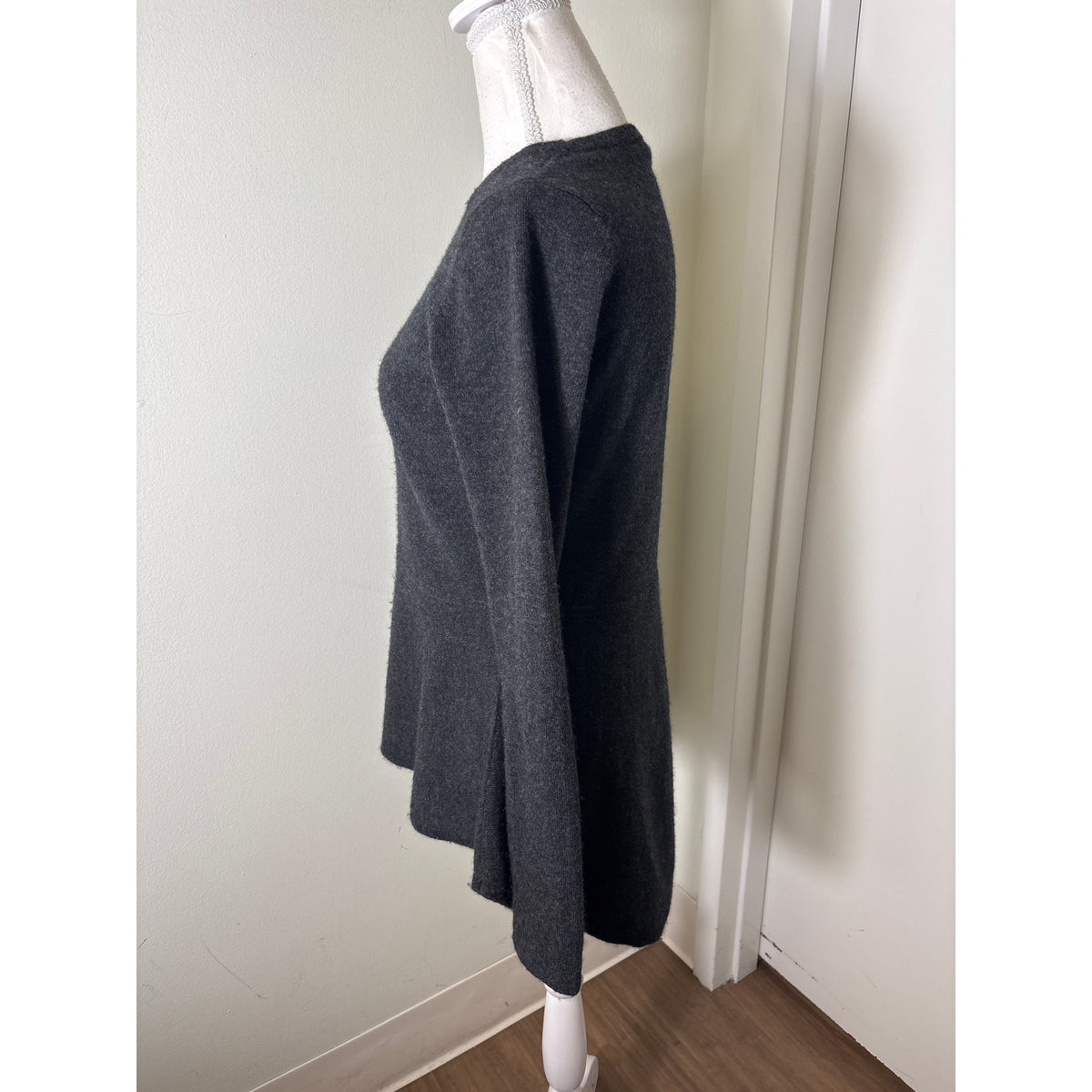Autumn Cashmere Gray High Low Peplem Sweater Sz S