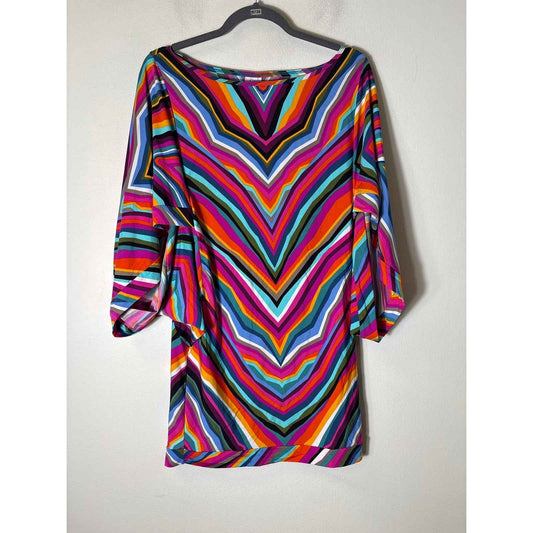 Trina Turk Multicolor Striped Knee Length Dress Sz M