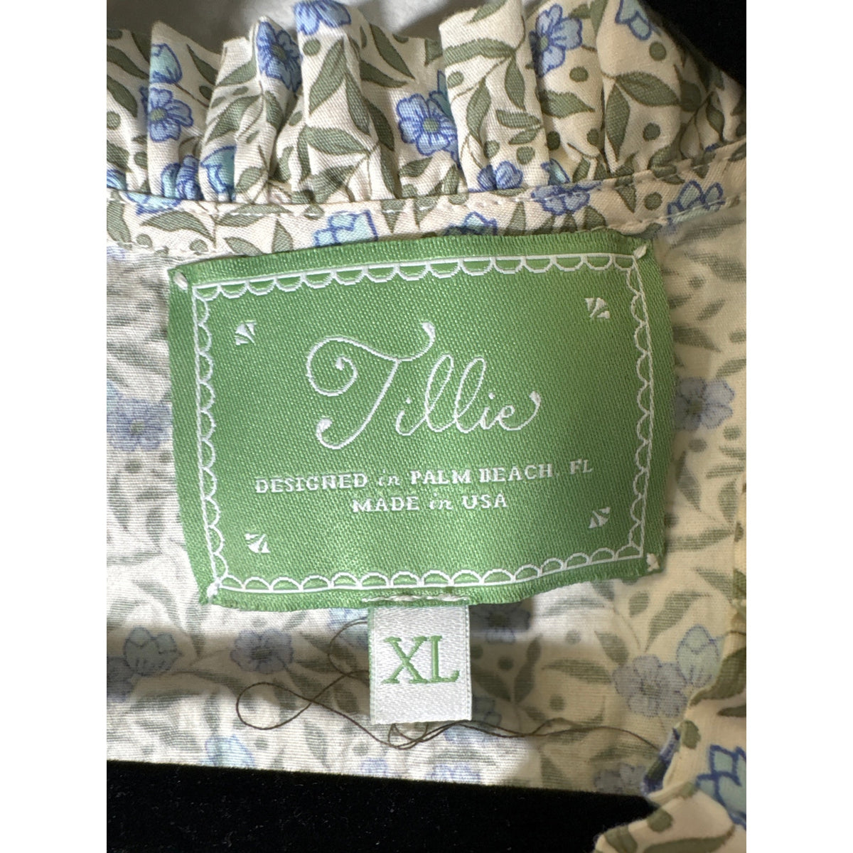 Tillie Palm Beach Blue Sage Floral Flutter Sleeve Button Up Maxi Dress Sz XL