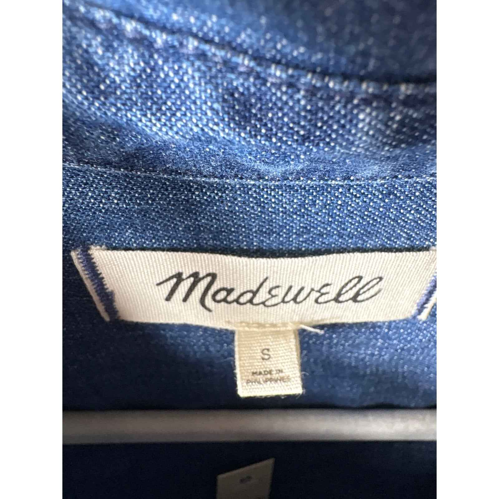 NWT Madewell Denim Long Sleeve Mini Dress Sz S