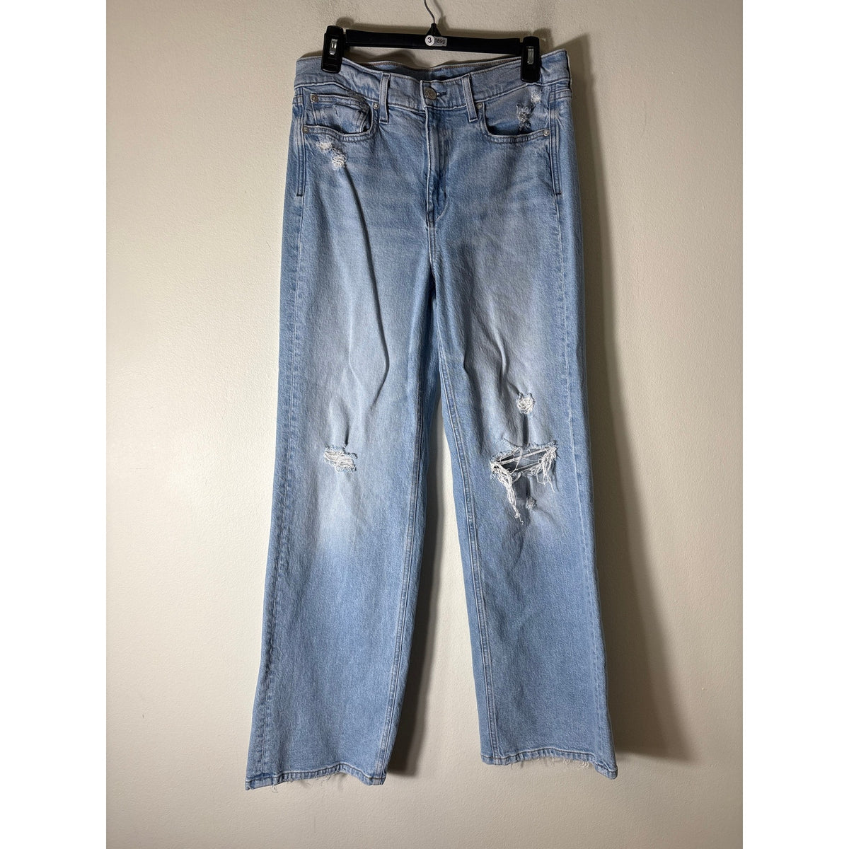 AYR Light Wash Wide Leg Distressed Blue Jeans Sz 30