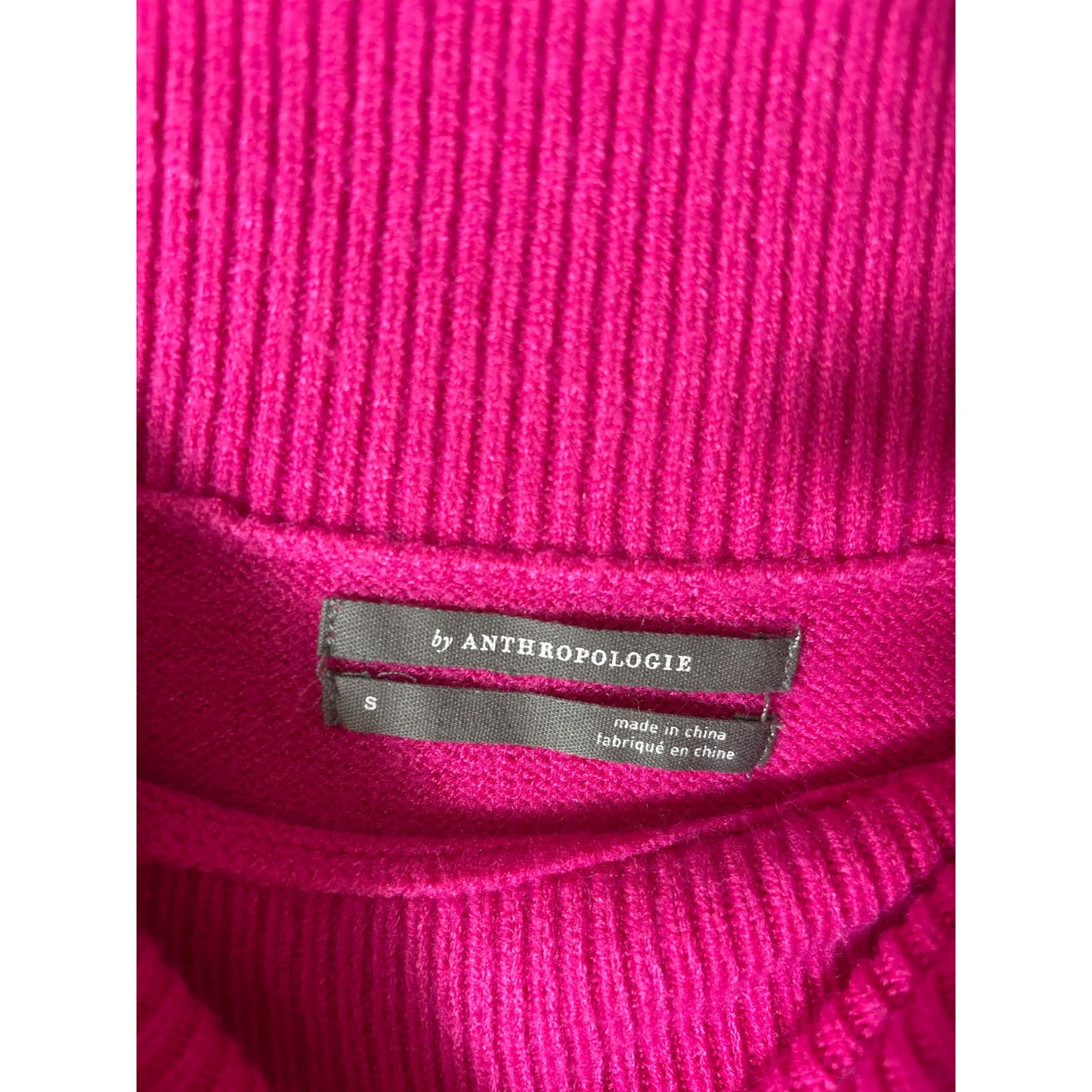 Anthropologie Hot Pink Off The Shoulder Long Sleeve Sweater Sz S