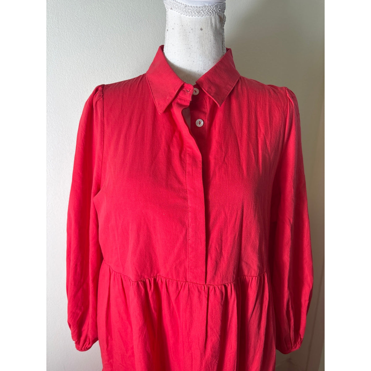Pomander Place Hibiscus Red Tiered Maxi Dress Sz M
