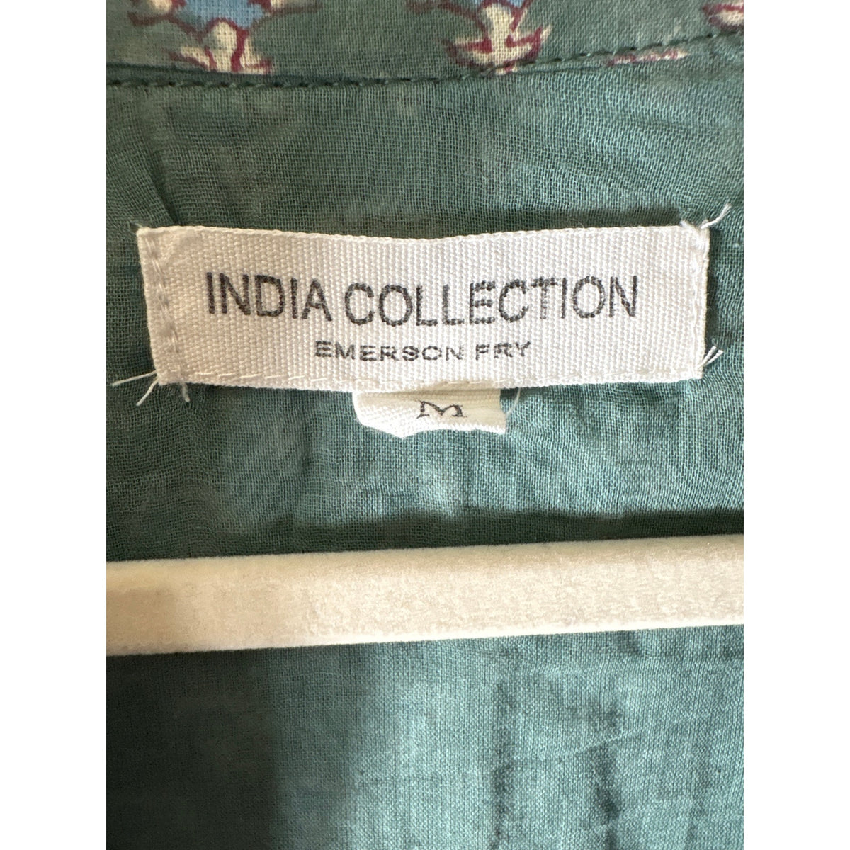 India Collection Green Long Sleeve Cotton Maxi Dress Sz M