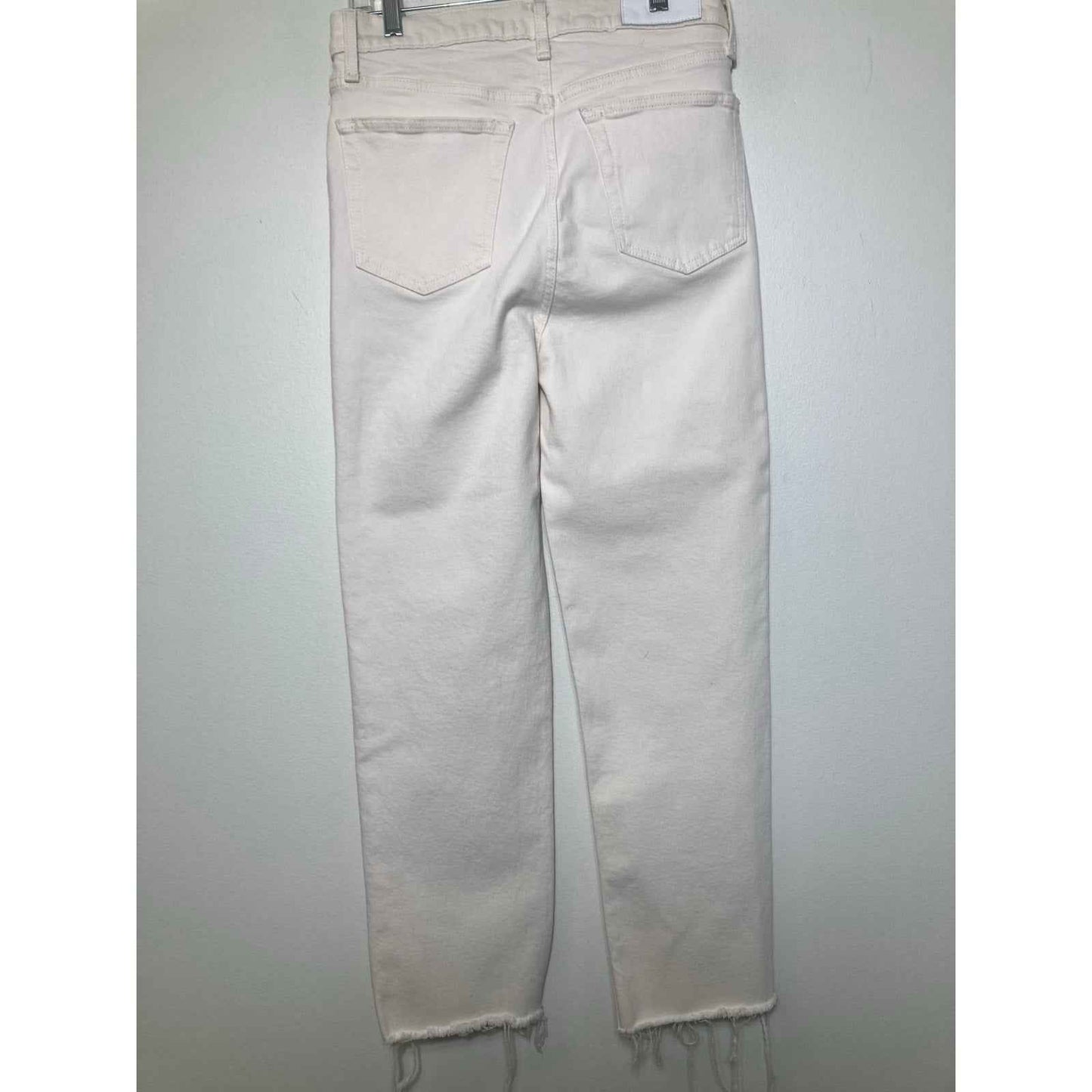 Re/Done Off White 70S Stove Pipe Ankle Jean with Raw Hem Sz 28