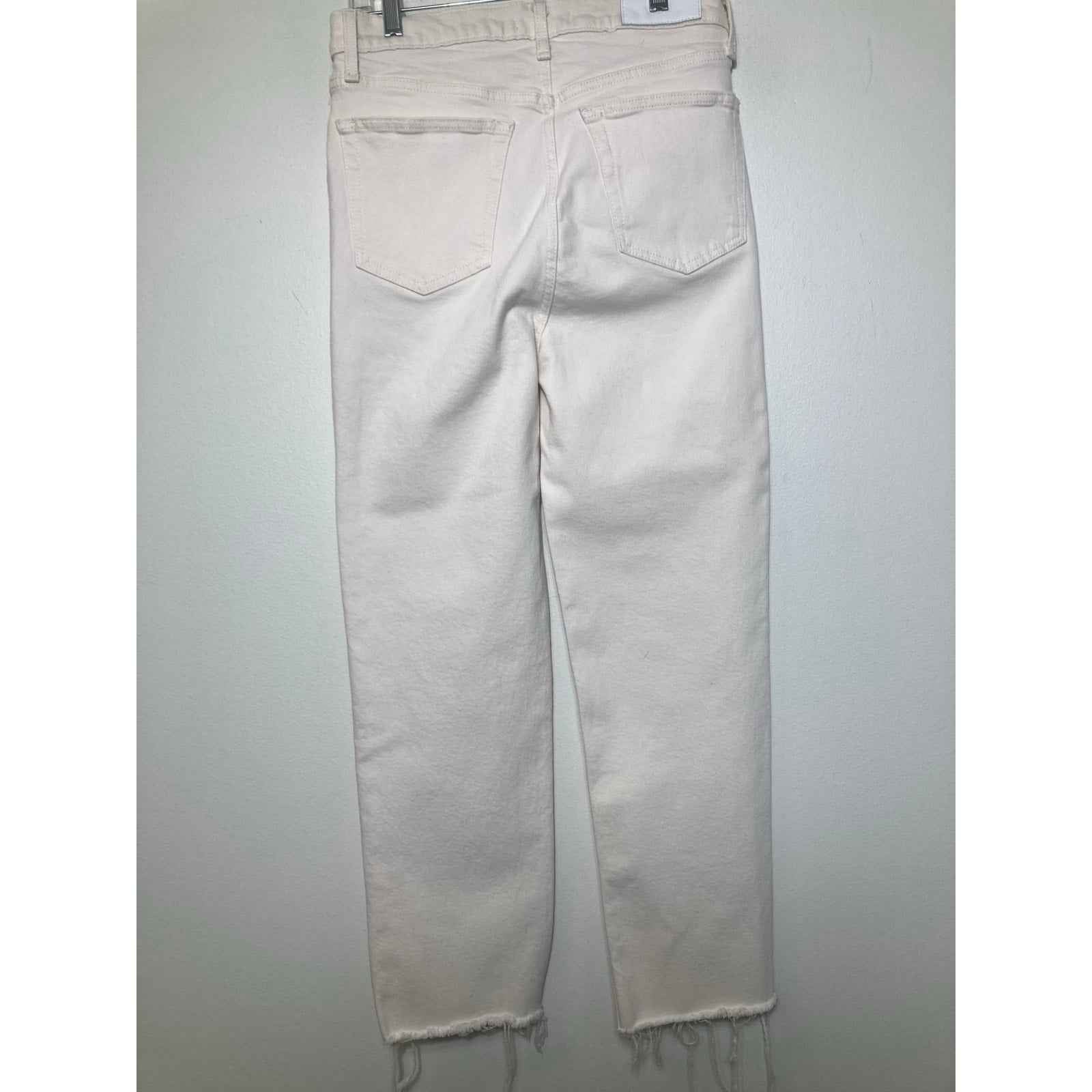Re/Done Off White 70S Stove Pipe Ankle Jean with Raw Hem Sz 28