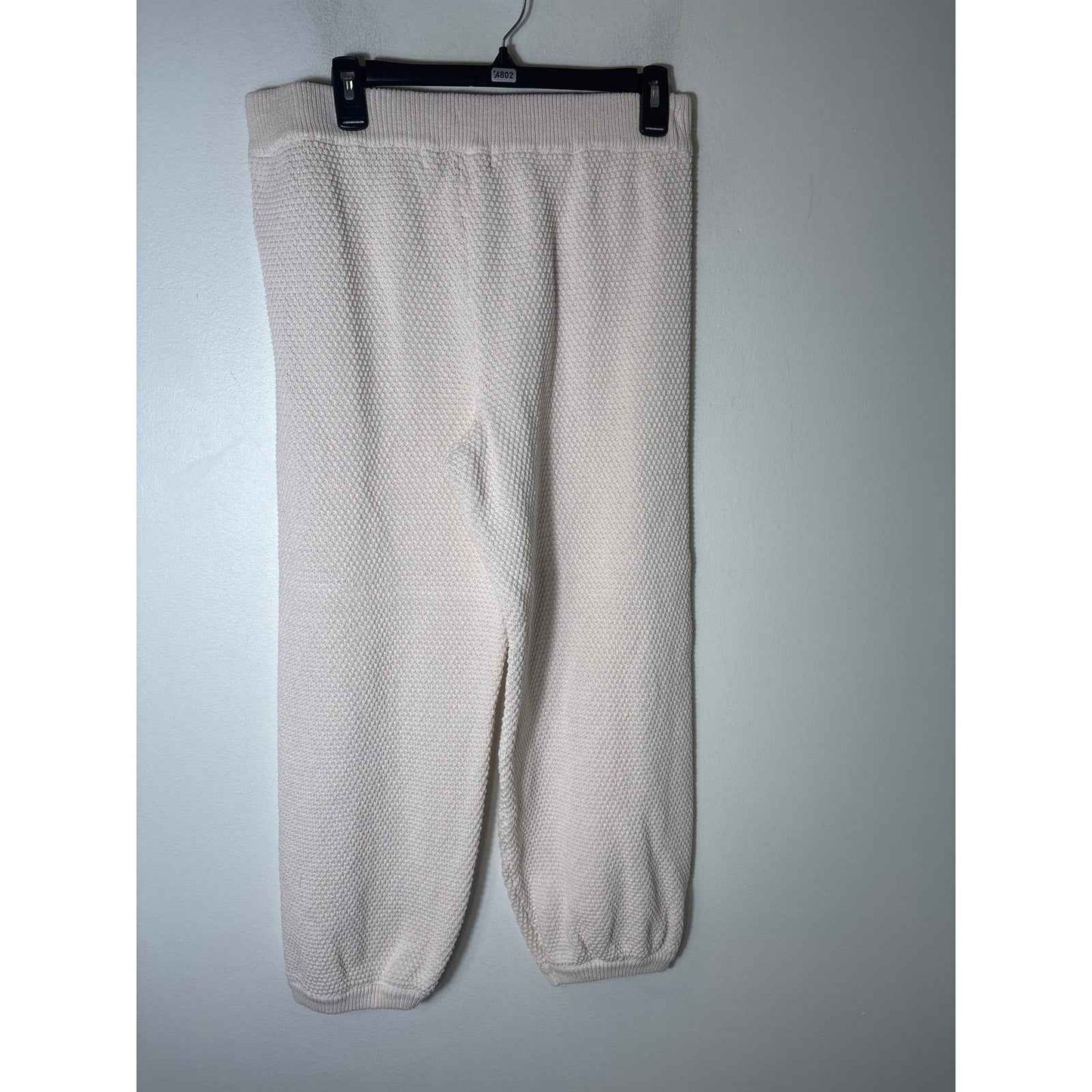 Free People Cream Long Sleeve Button Up Knit Cardigan Sweater and Pants Set Sz M