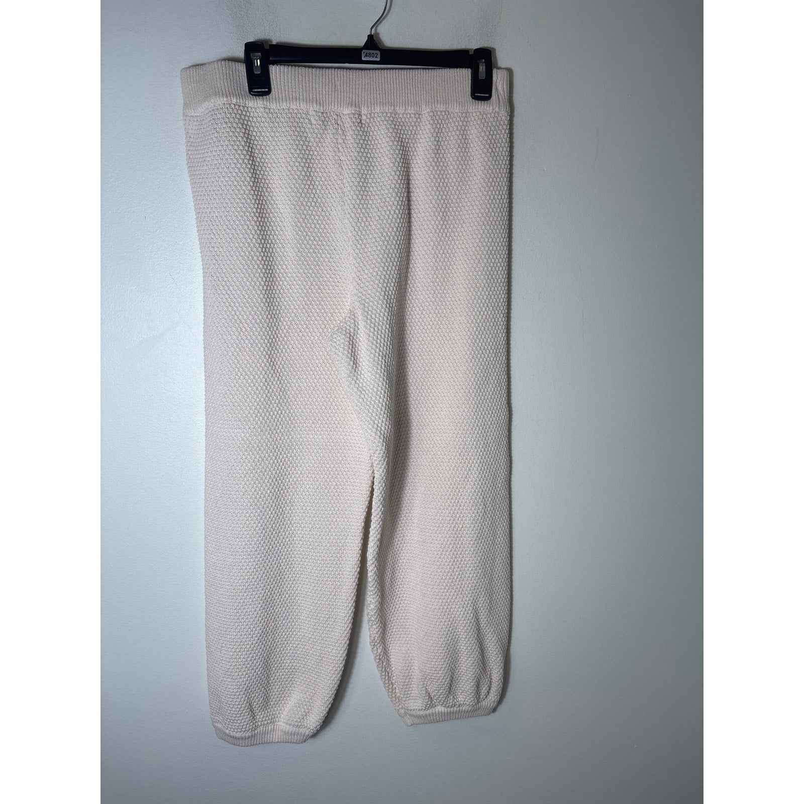 Free People Cream Long Sleeve Button Up Knit Cardigan Sweater and Pants Set Sz M