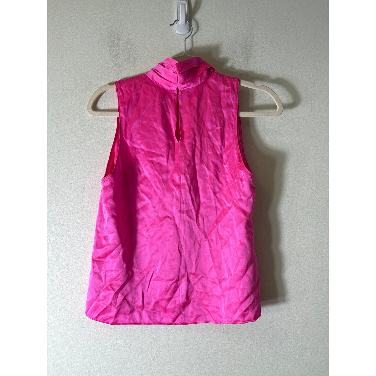 Amanda Uprichard Neon Pink Sleeveless Silk Tank Sz S