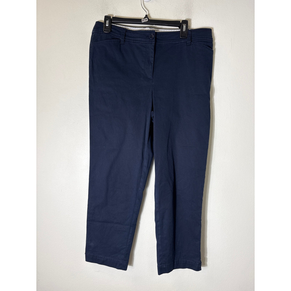 Talbots Navy Cotton Perfect Crop Pant Sz 10