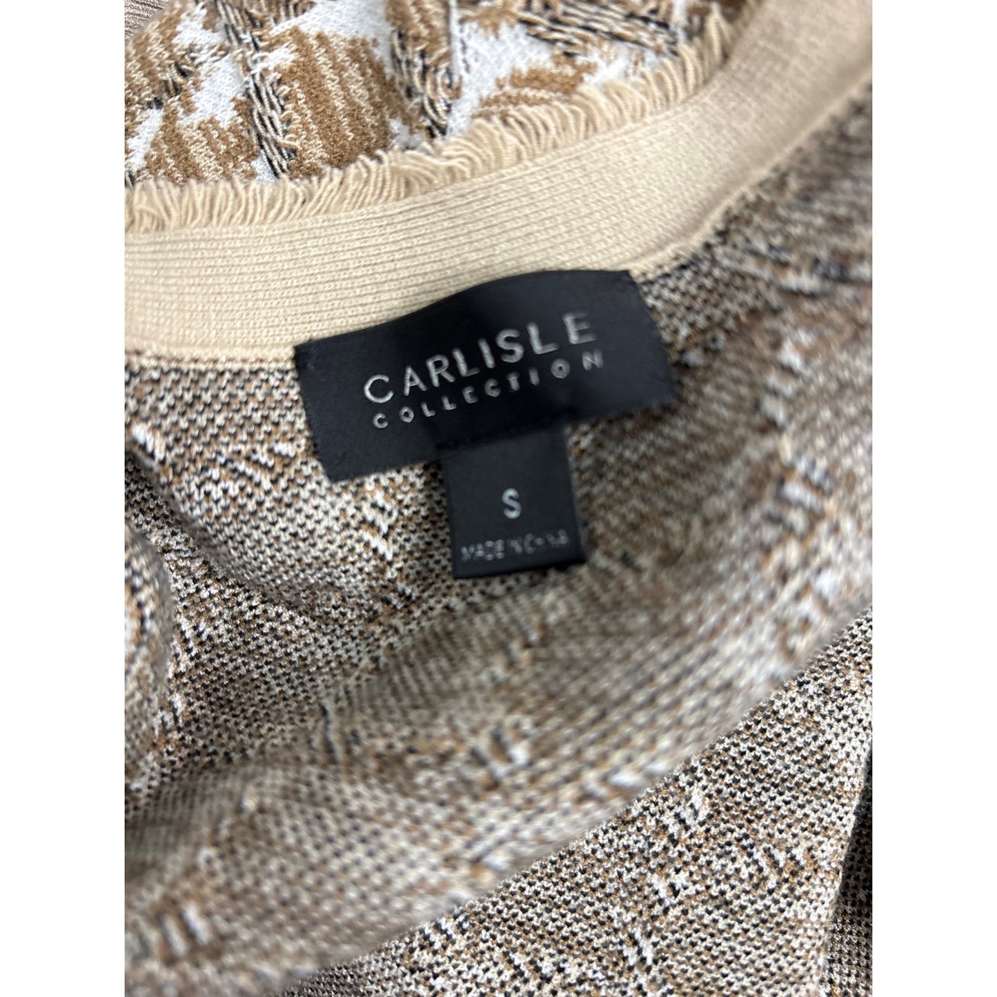 NWT Carlisle Tan Fringed Trim Top Sz M and Jacket Sz S