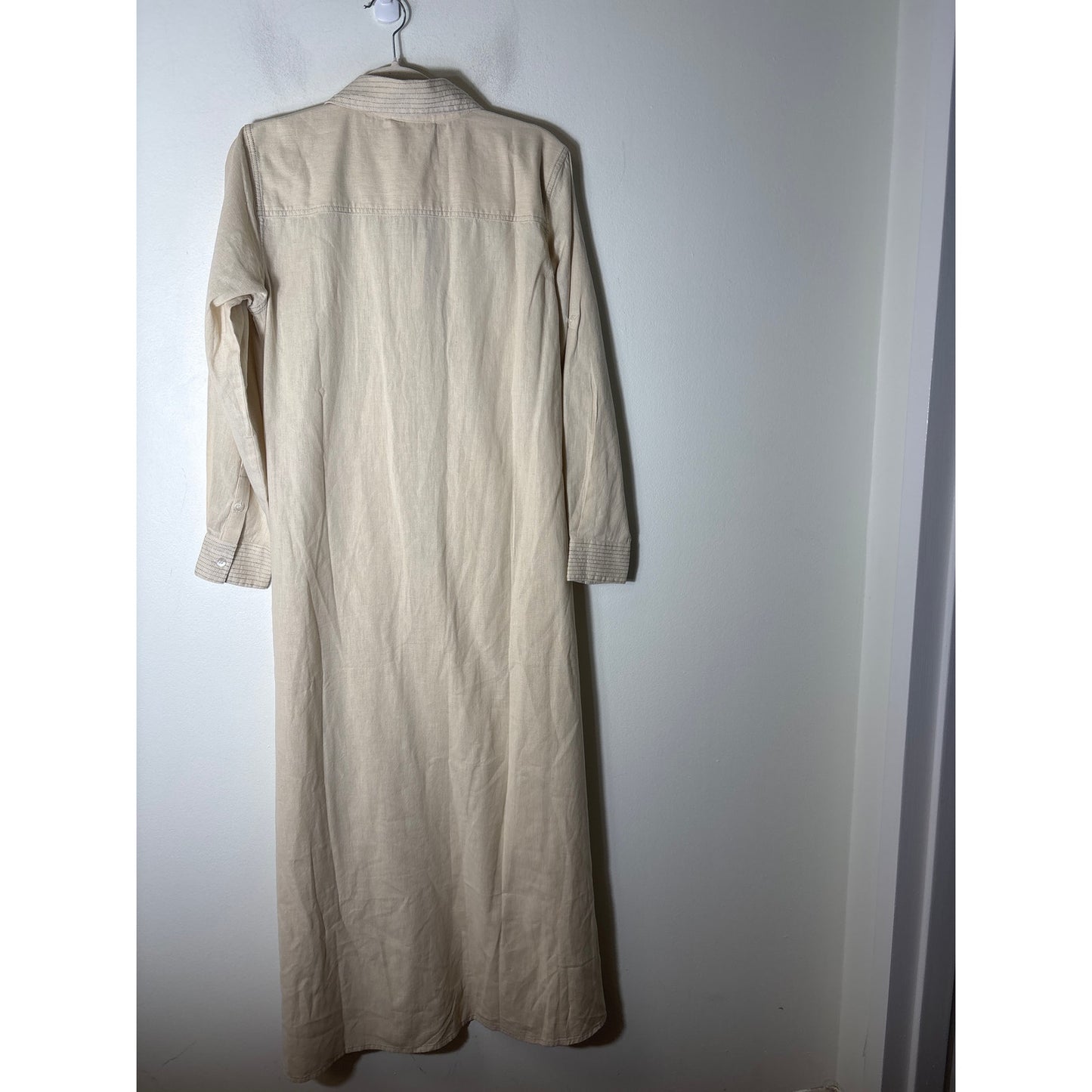 NWT OMIKA Palma Maxi Solid Miso Button Up Shirt Dress Sz M