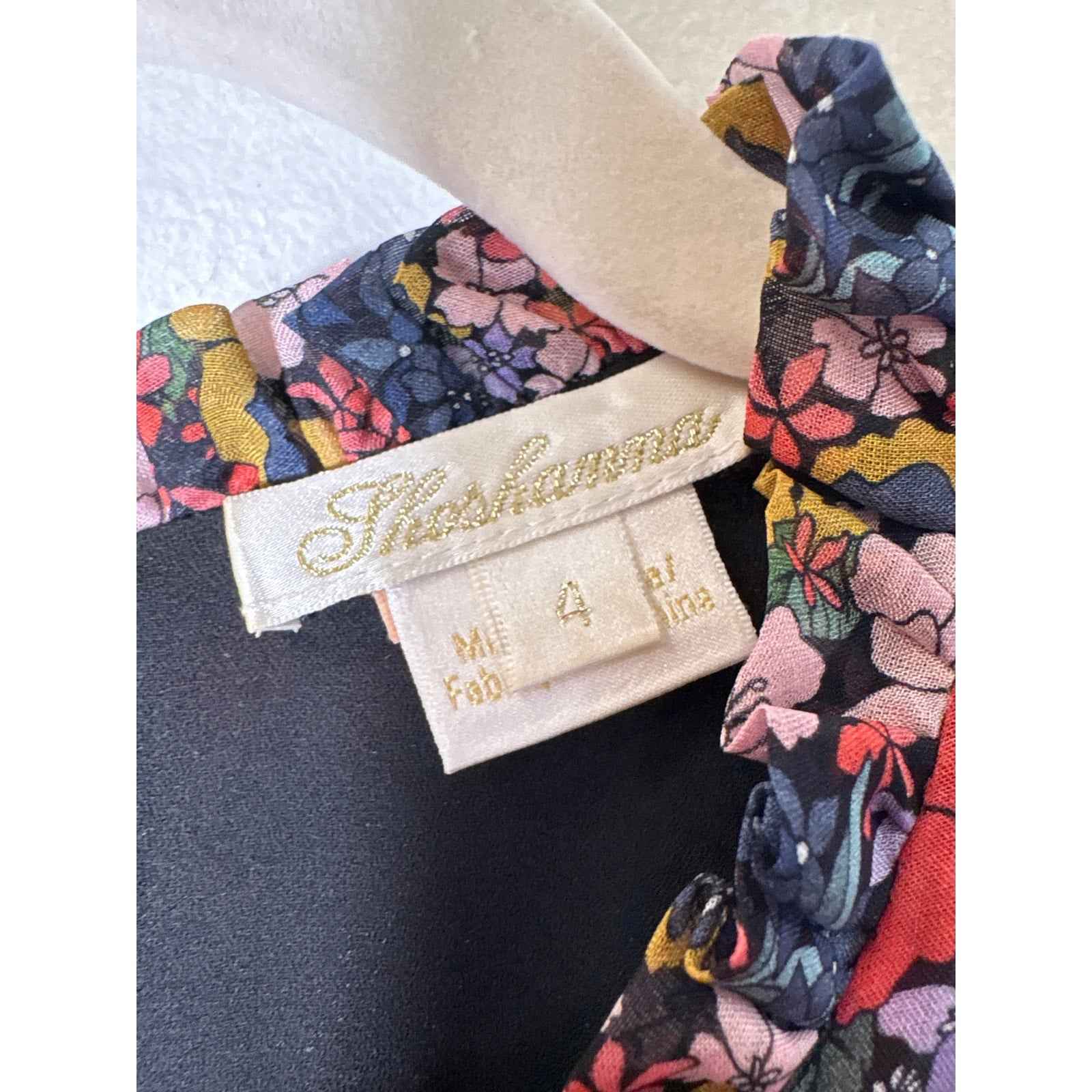 Shoshanna Mulitcolor Floral Flutter Sleeve Knee Length Dress Sz 4