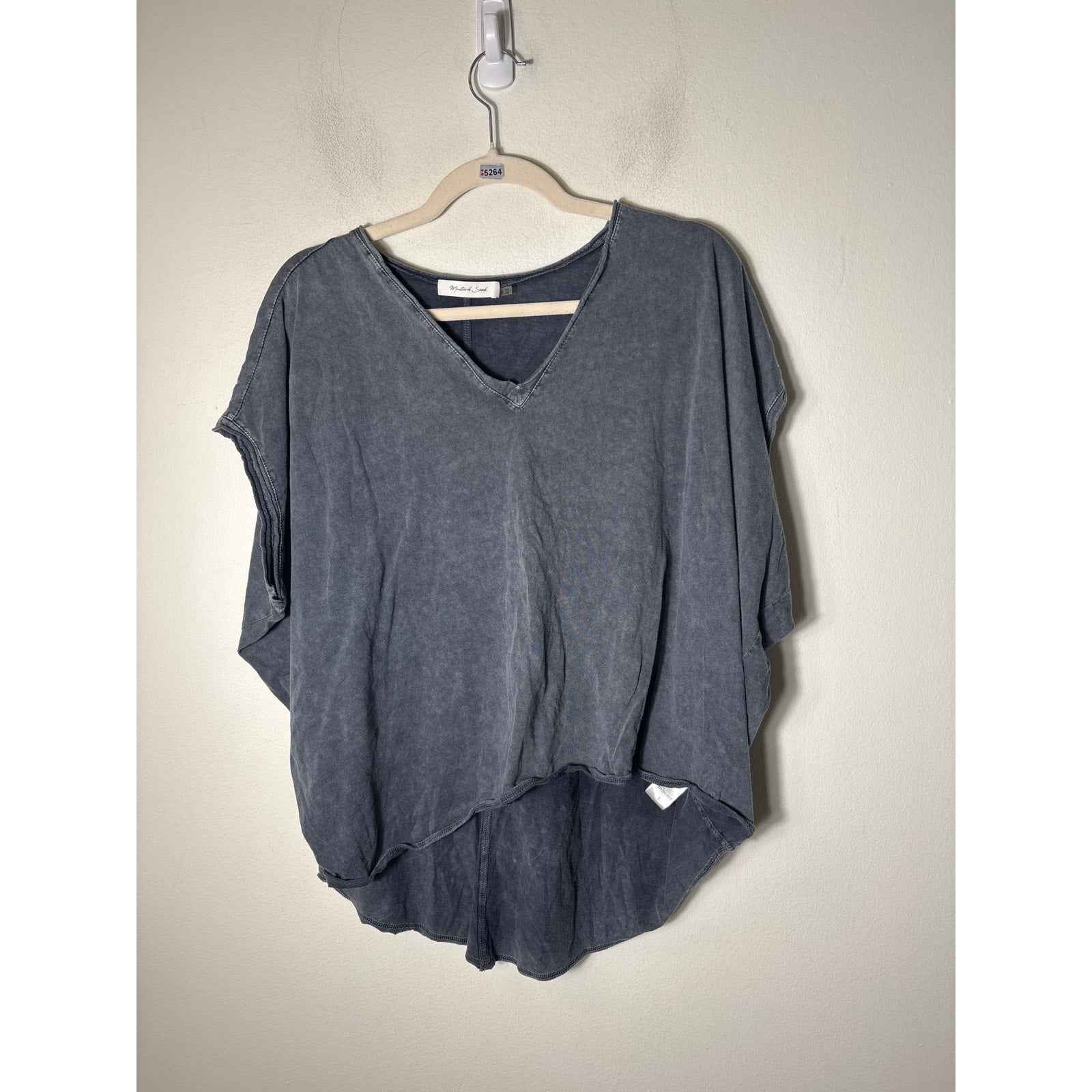 Mustard Seed Vintage Gray Crop Top Sz S