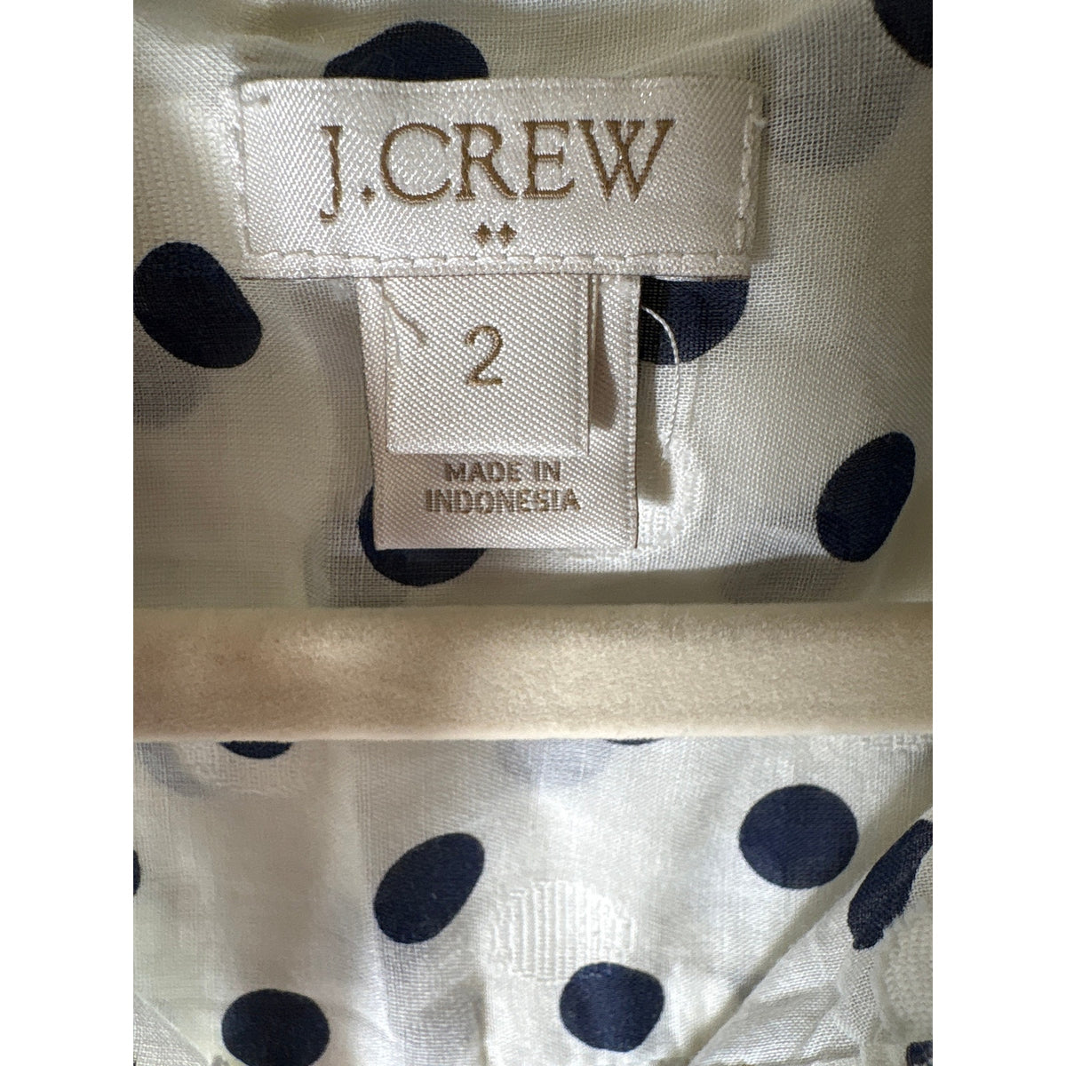 J. Crew Black White Polka Dot Sleeveless Button Up Shirt Sz 2