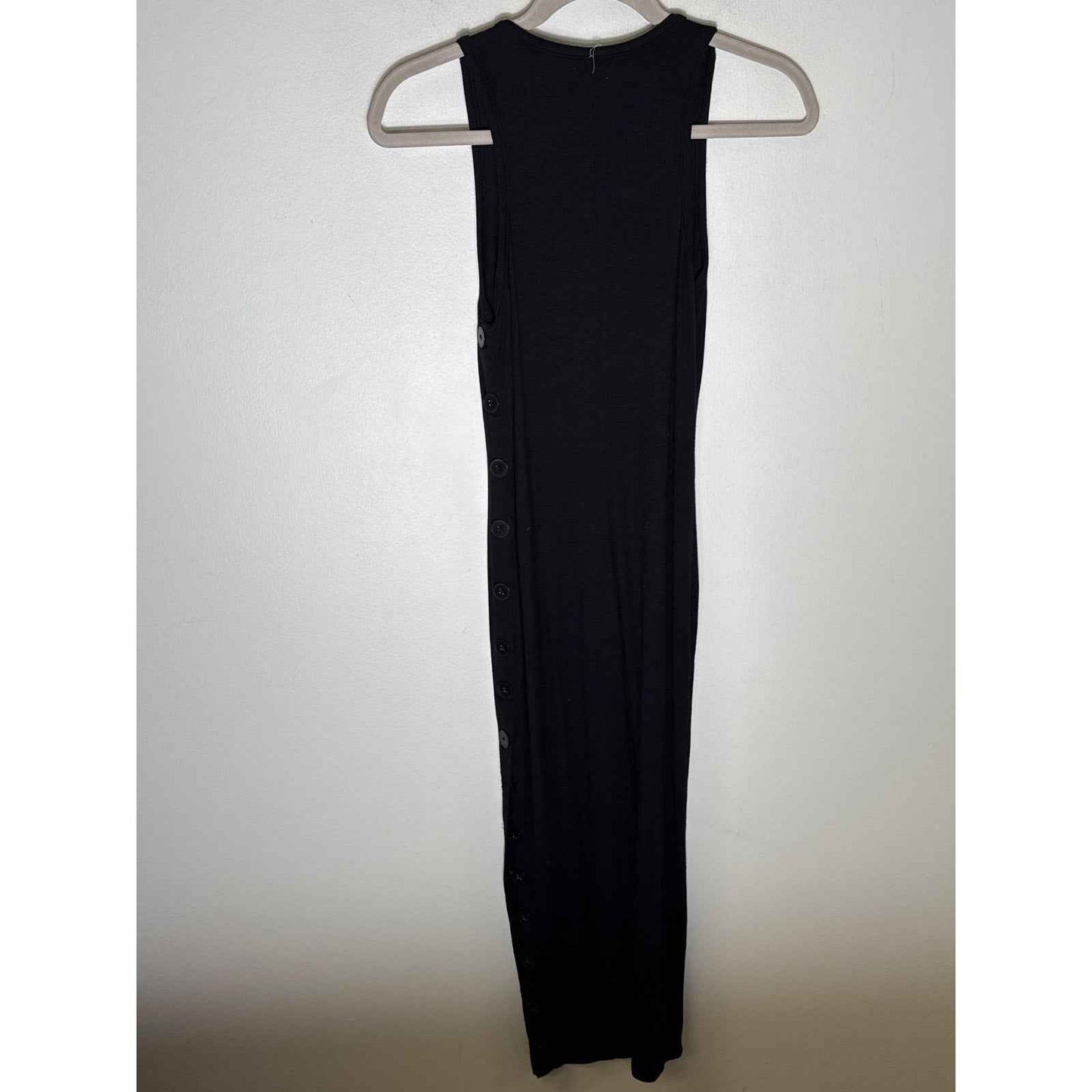 L'AGENCE Black Sleeveless Ribbed Button Up Midi Dress Sz XS