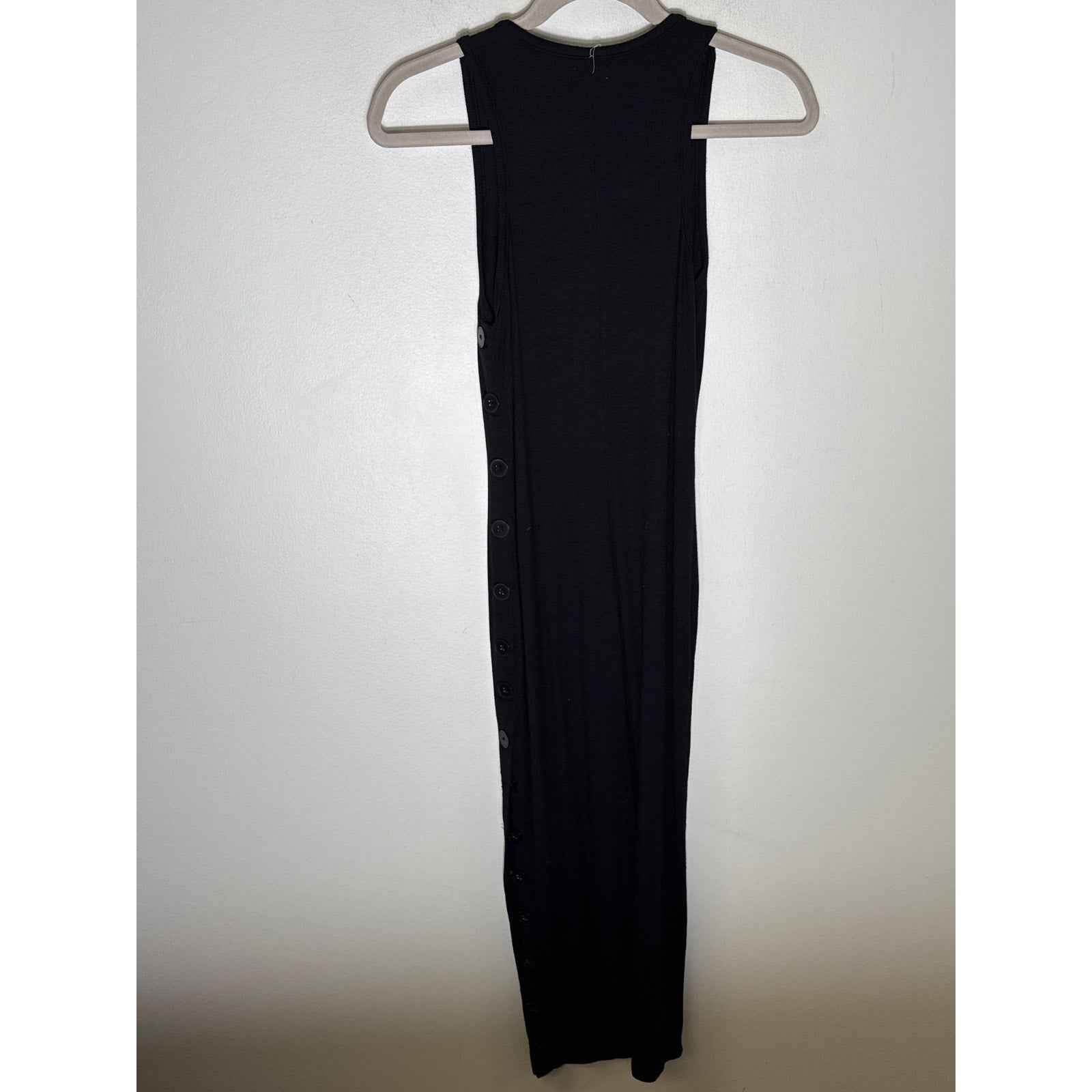 L'AGENCE Black Sleeveless Ribbed Button Up Midi Dress Sz XS