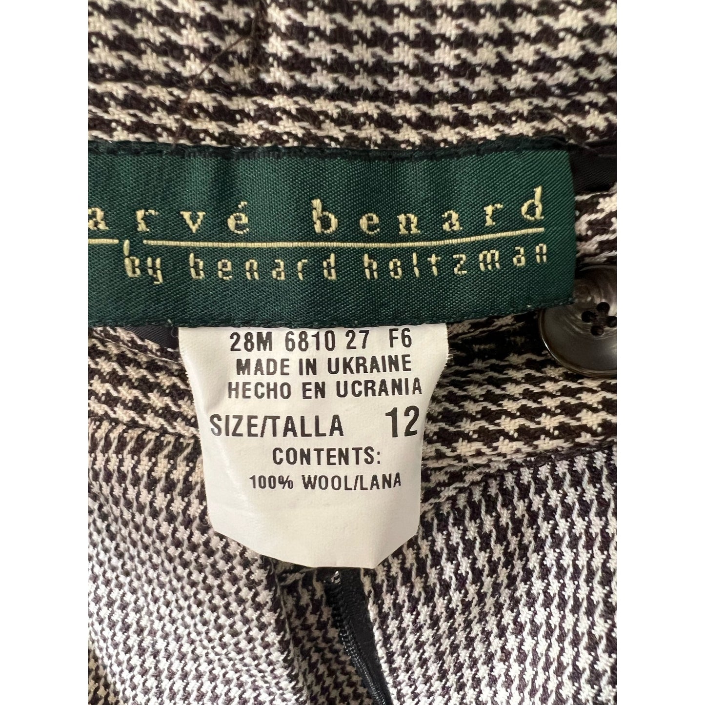 Harve Benard  by Bernard Holtzman Houndstooth Pants size 12
